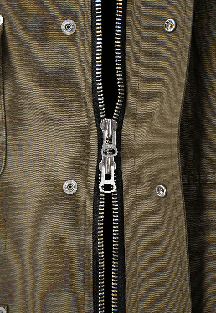 Tonywack - Leather Collar Garment-Washed Utility Jacket (Faded Olive) product image 12 | TRAB K-Fashion Australia