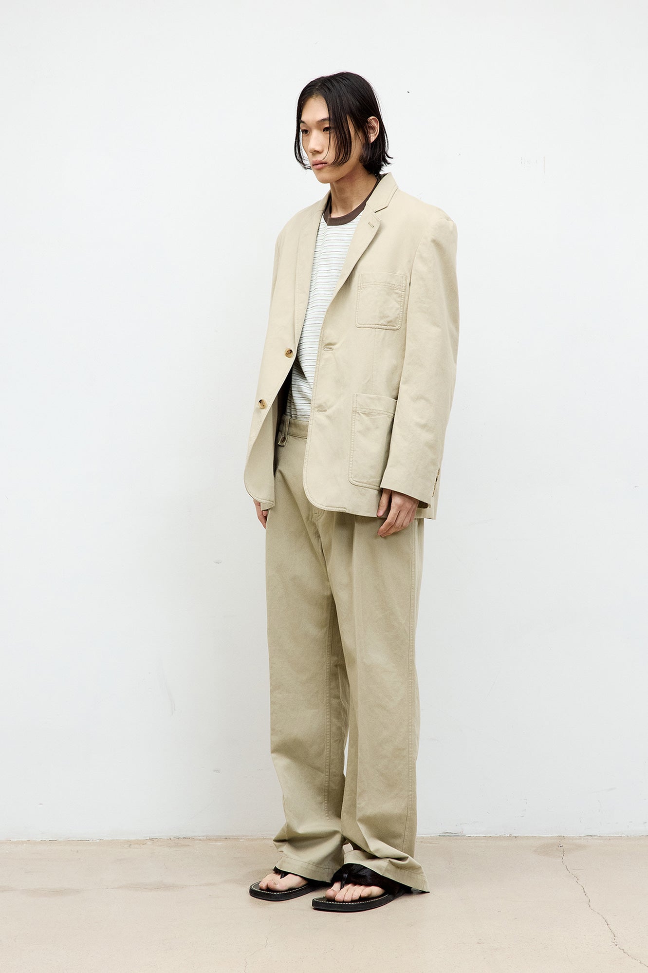 Coor - Washed Linen Blend Two Button Blazer (Beige) product image 3 | TRAB K-Fashion Australia
