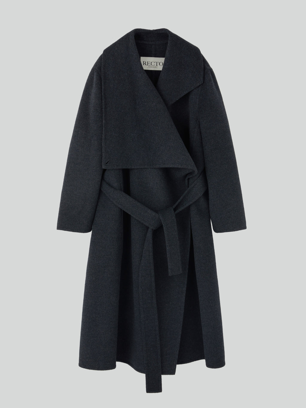 Recto - Cashmere Blend Draped Coat (Charcoal Grey) product image 8 | TRAB K-Fashion Australia