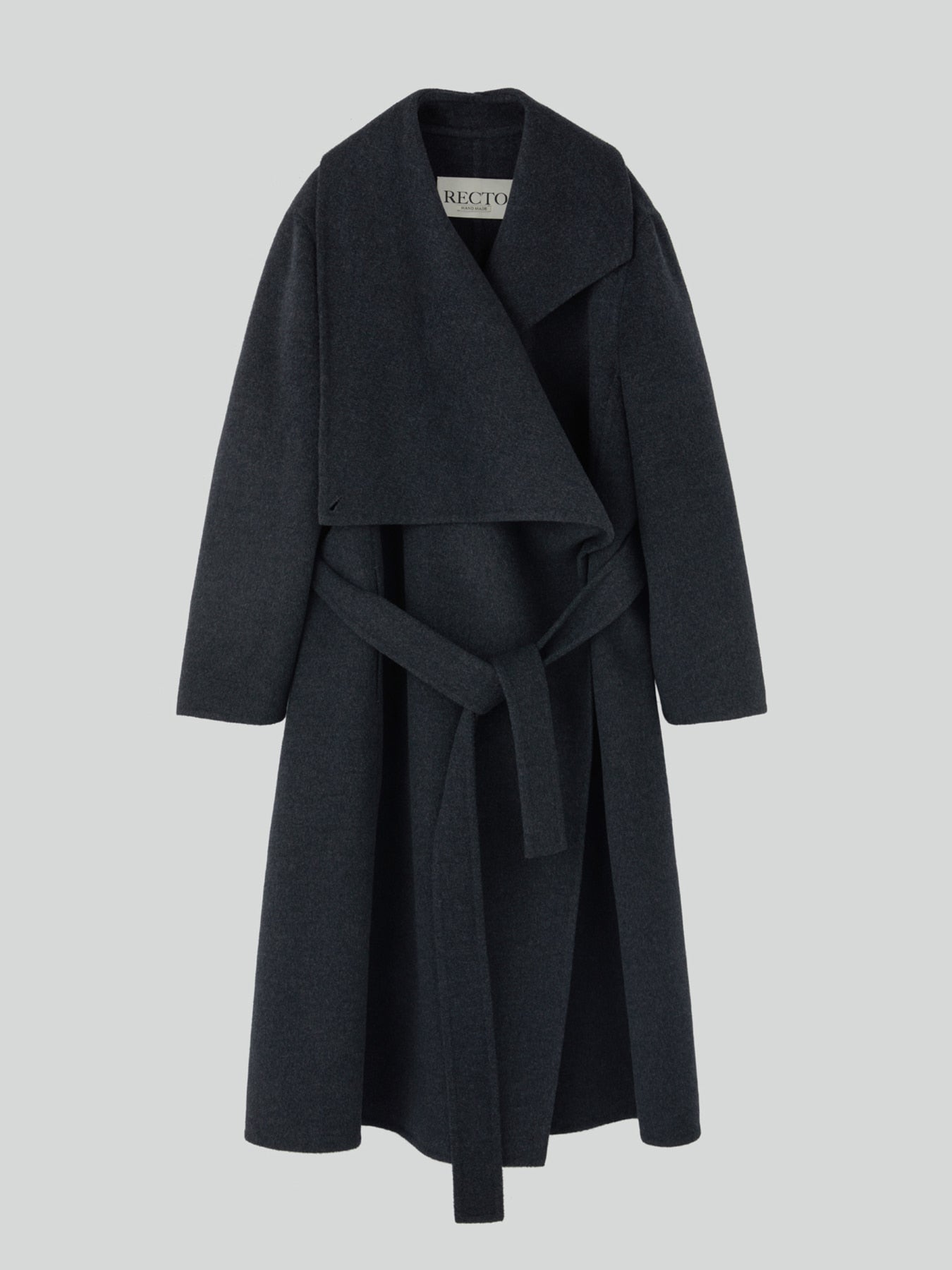 Recto - Cashmere Blend Draped Coat (Charcoal Grey) product image 8 | TRAB K-Fashion Australia