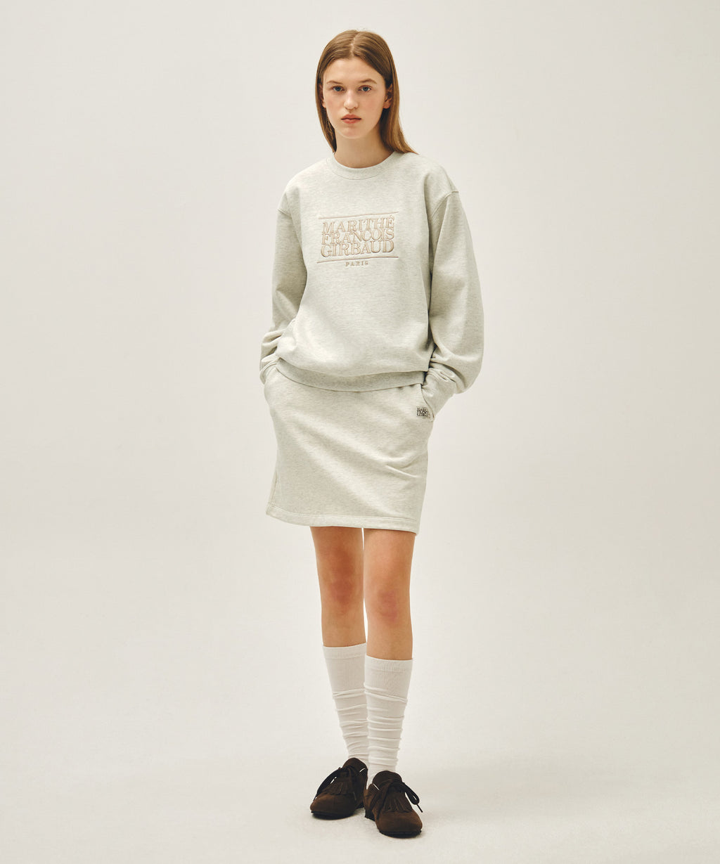 Marithe & Francois Girbaud - Classic Logo Embroidery Sweatshirt (Oatmeal) product image 5 | TRAB K-Fashion Australia