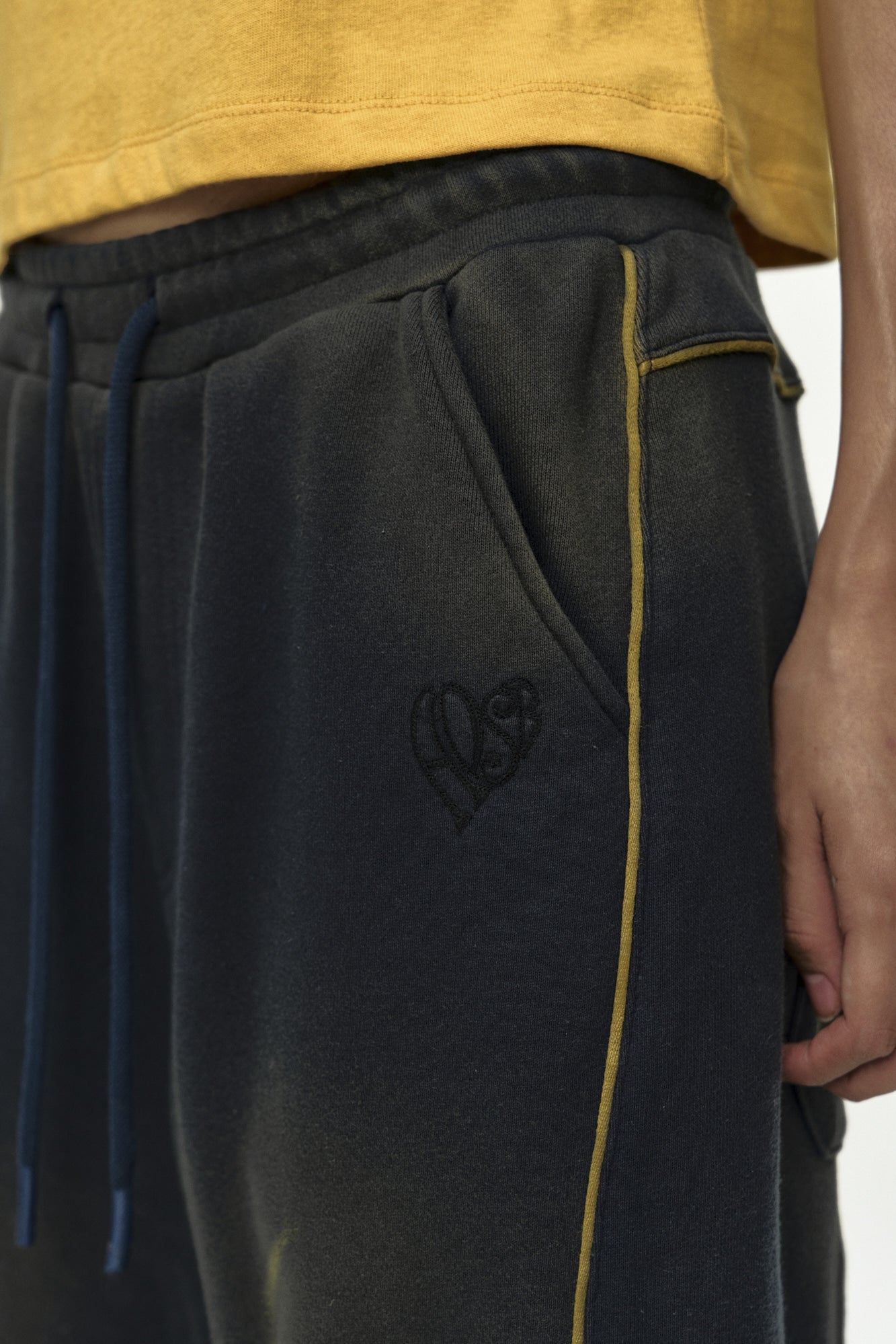 Andersson Bell - Unisex Piping Line Dyed Sweat Pants (Navy) product image 7 | TRAB K-Fashion Australia