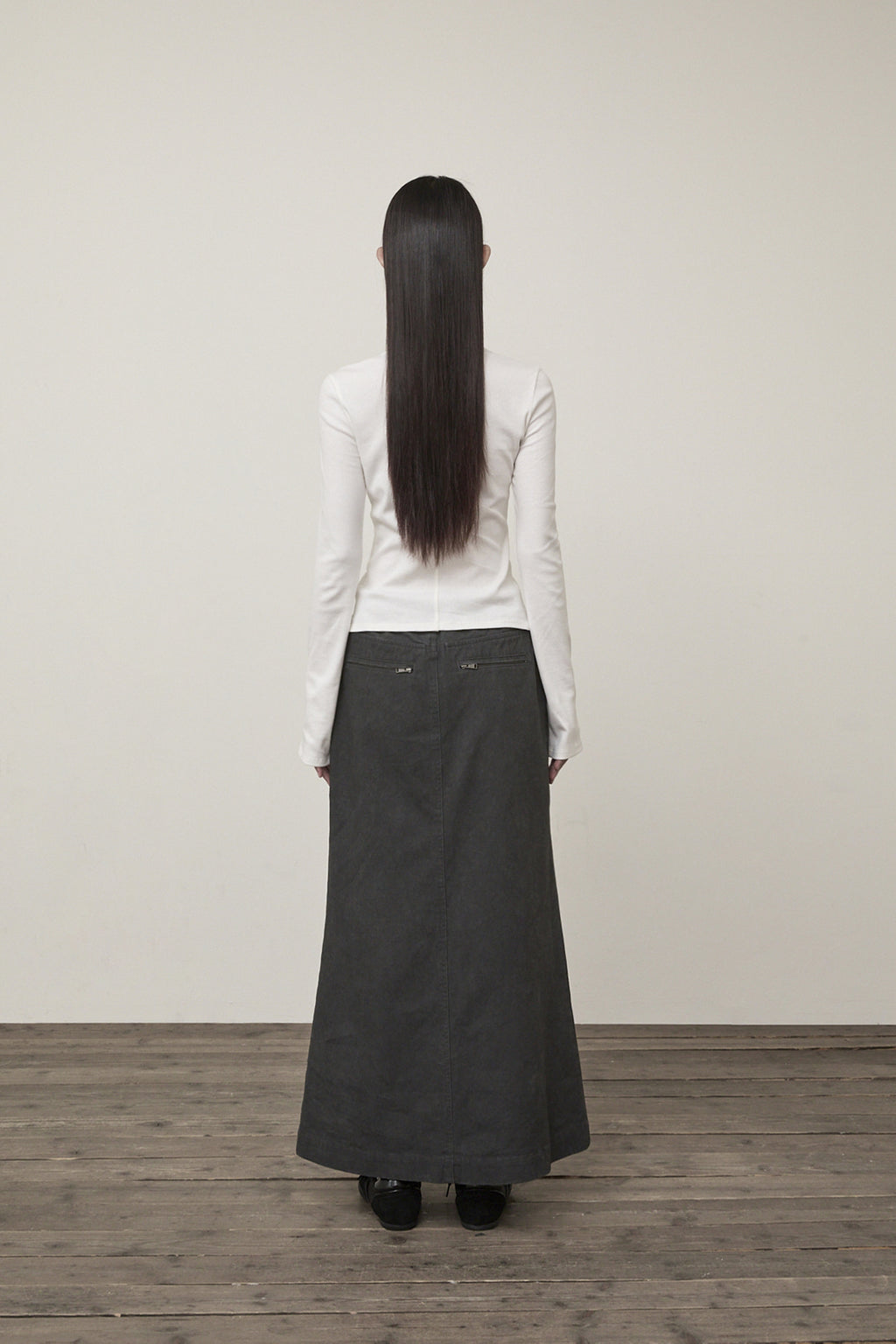 Matin Kim - Snap Detail Slim Top (Ivory) product image 8 | TRAB K-Fashion Australia