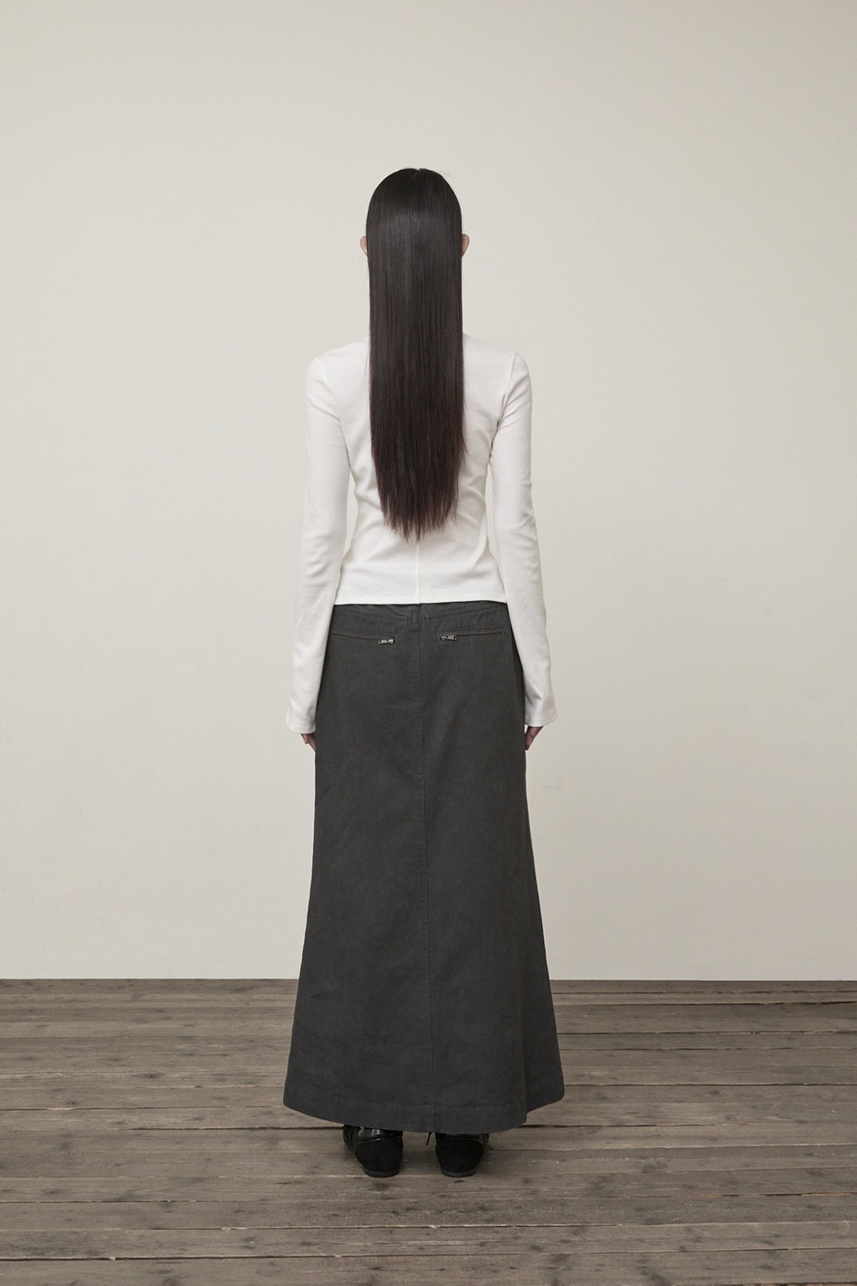 Matin Kim - Snap Detail Slim Top (Ivory) product image 8 | TRAB K-Fashion Australia