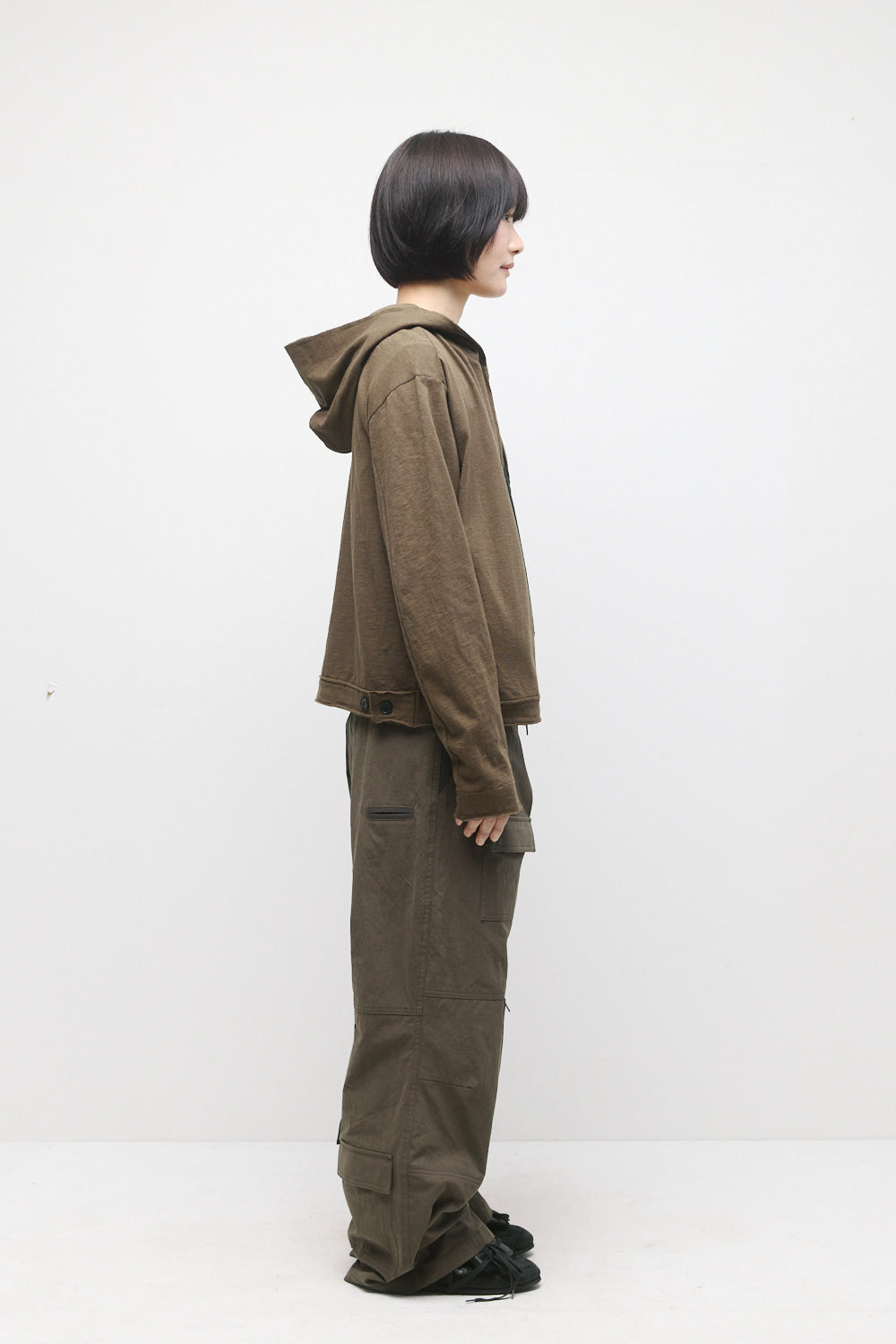 Hatchingroom - Rough Hoodie Slub (Dark Khaki) product image 5 | TRAB K-Fashion Australia