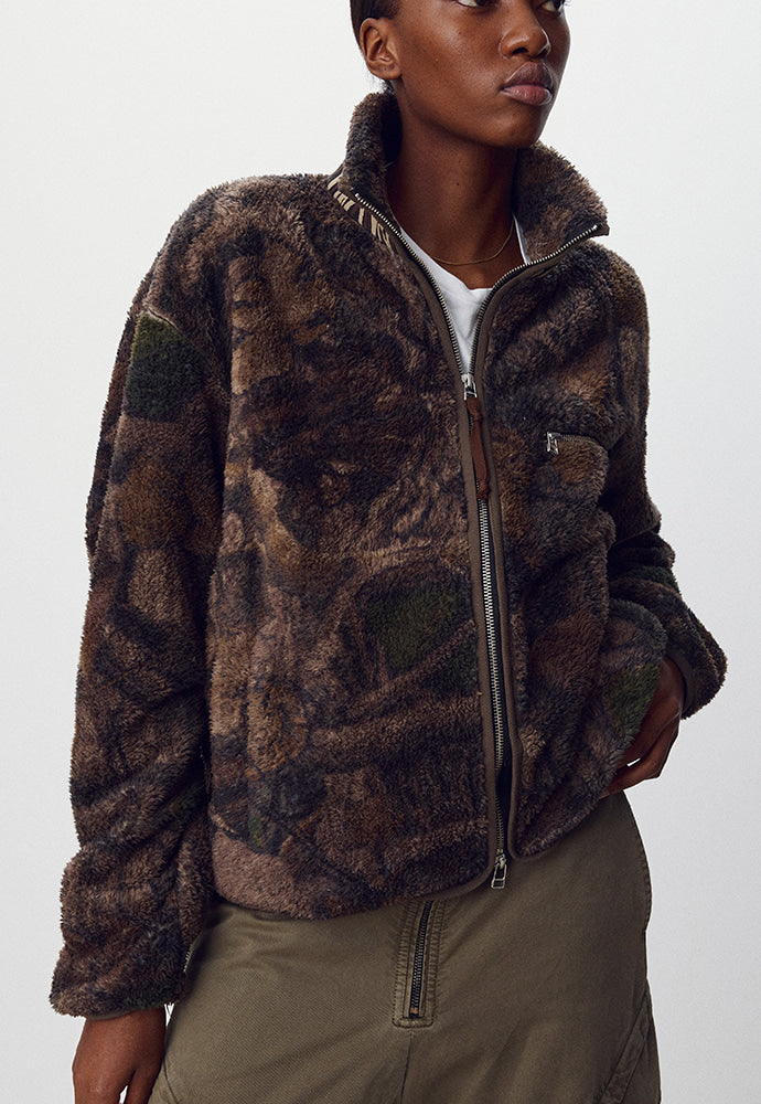 Tonywack - Leaf Camo Printed Fleece Jacket (Brown) product image 6 | TRAB K-Fashion Australia