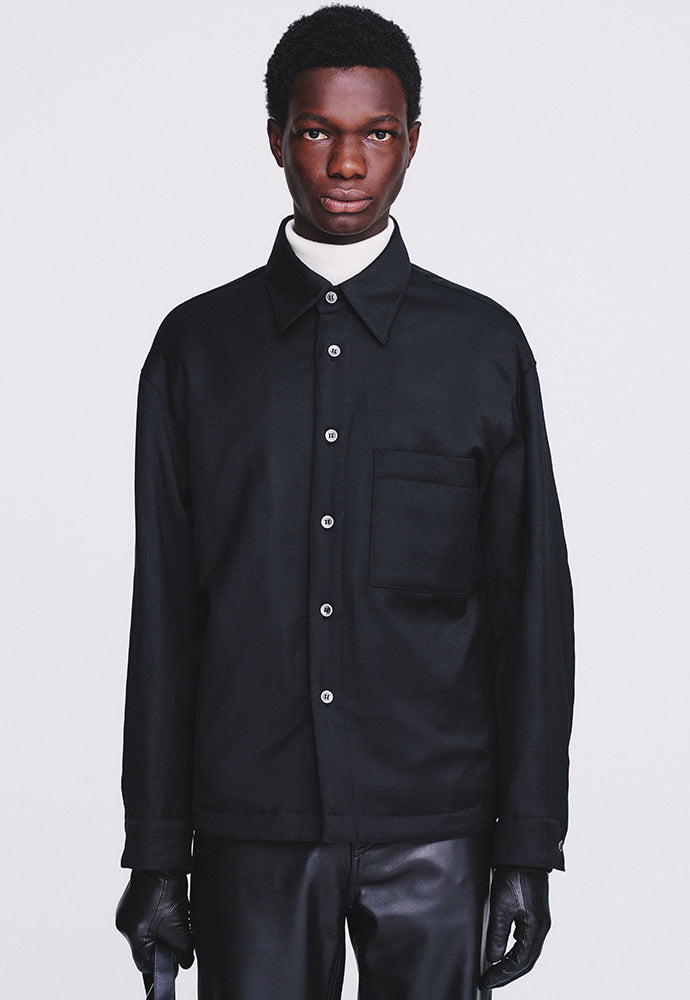 Tonywack - Hard Twist Wool Padded Shirt Jacket (Black) product image 6 | TRAB K-Fashion Australia