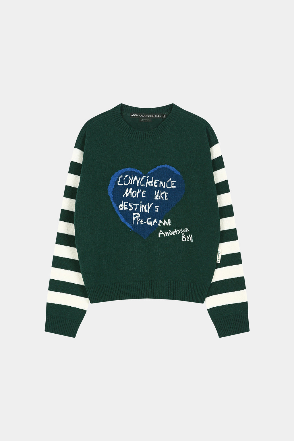Andersson Bell - 26 Girl's Heart Message Crew-Neck Sweater (green/ivory) (Green/Ivory) product image 5 | TRAB K-Fashion Australia