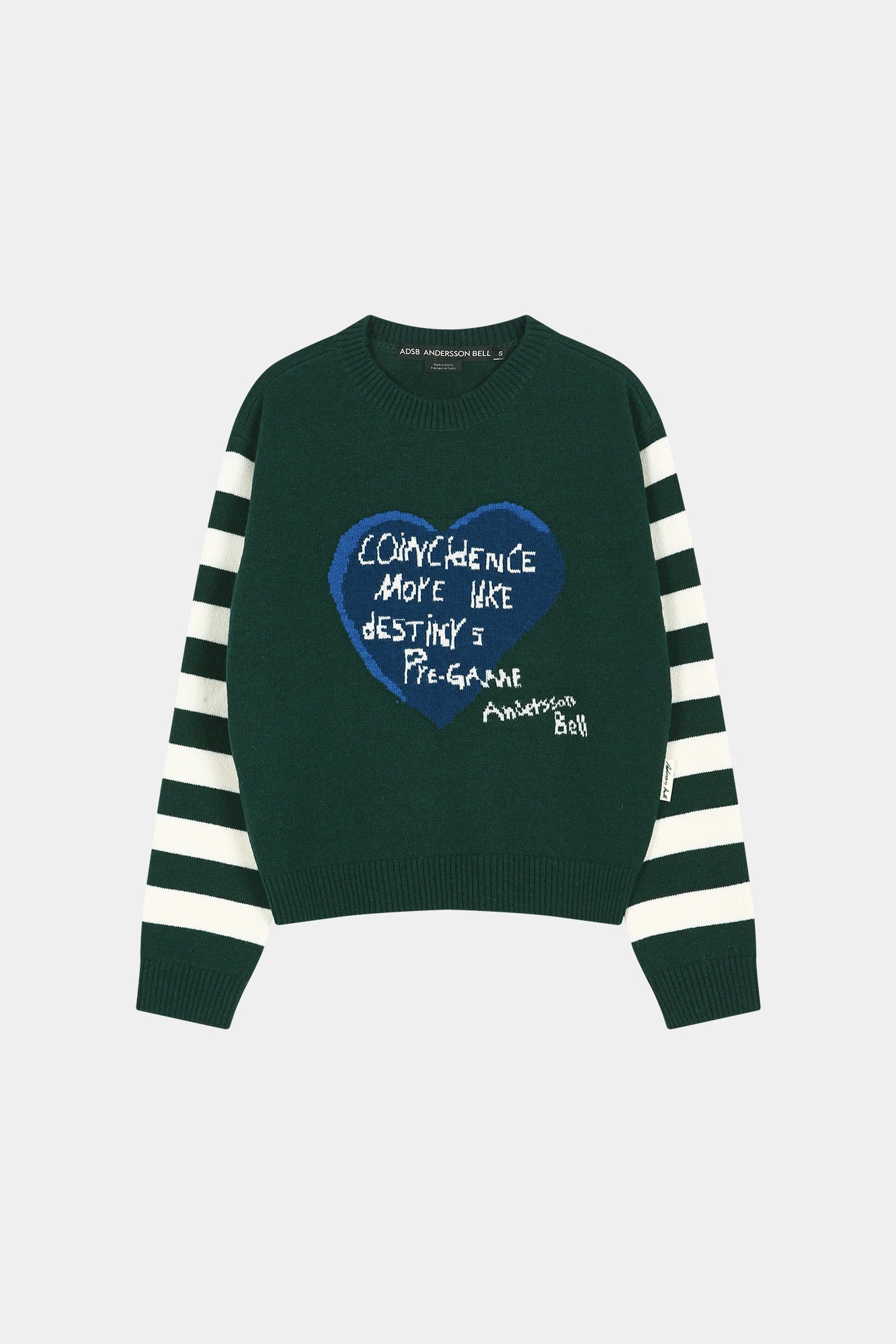 Andersson Bell - 26 Girl's Heart Message Crew-Neck Sweater (green/ivory) (Green/Ivory) product image 5 | TRAB K-Fashion Australia