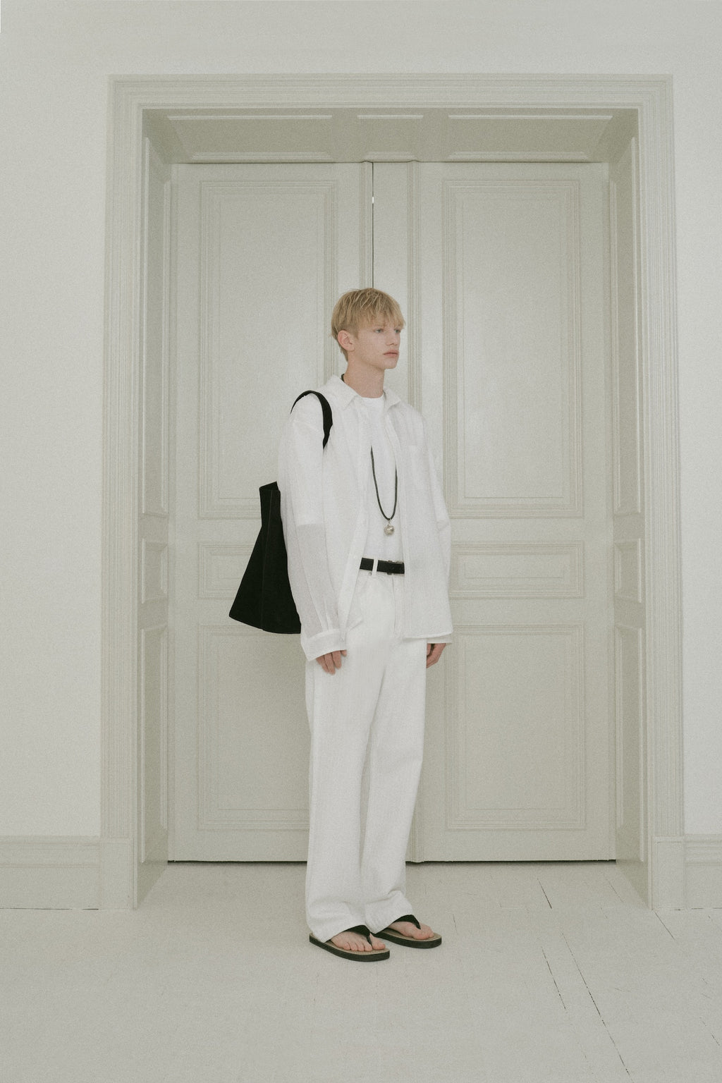 Stu - Embo Stripe Denim Pants (White) product image 5 | TRAB K-Fashion Australia