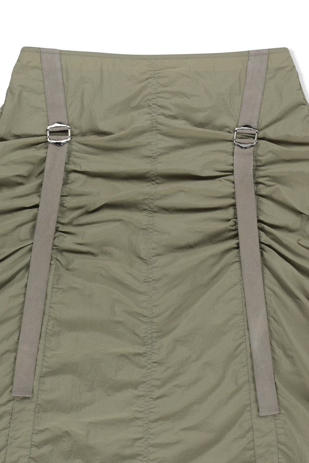 Matin Kim - Nylon Shirring Midi Skirt (Light Khaki) product image 5 | TRAB K-Fashion Australia