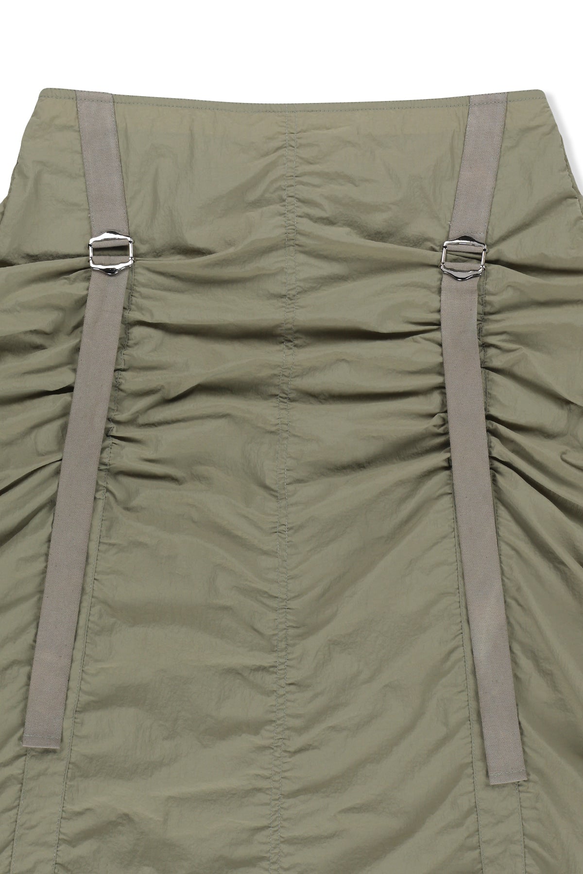 Matin Kim - Nylon Shirring Midi Skirt (Light Khaki) product image 5 | TRAB K-Fashion Australia
