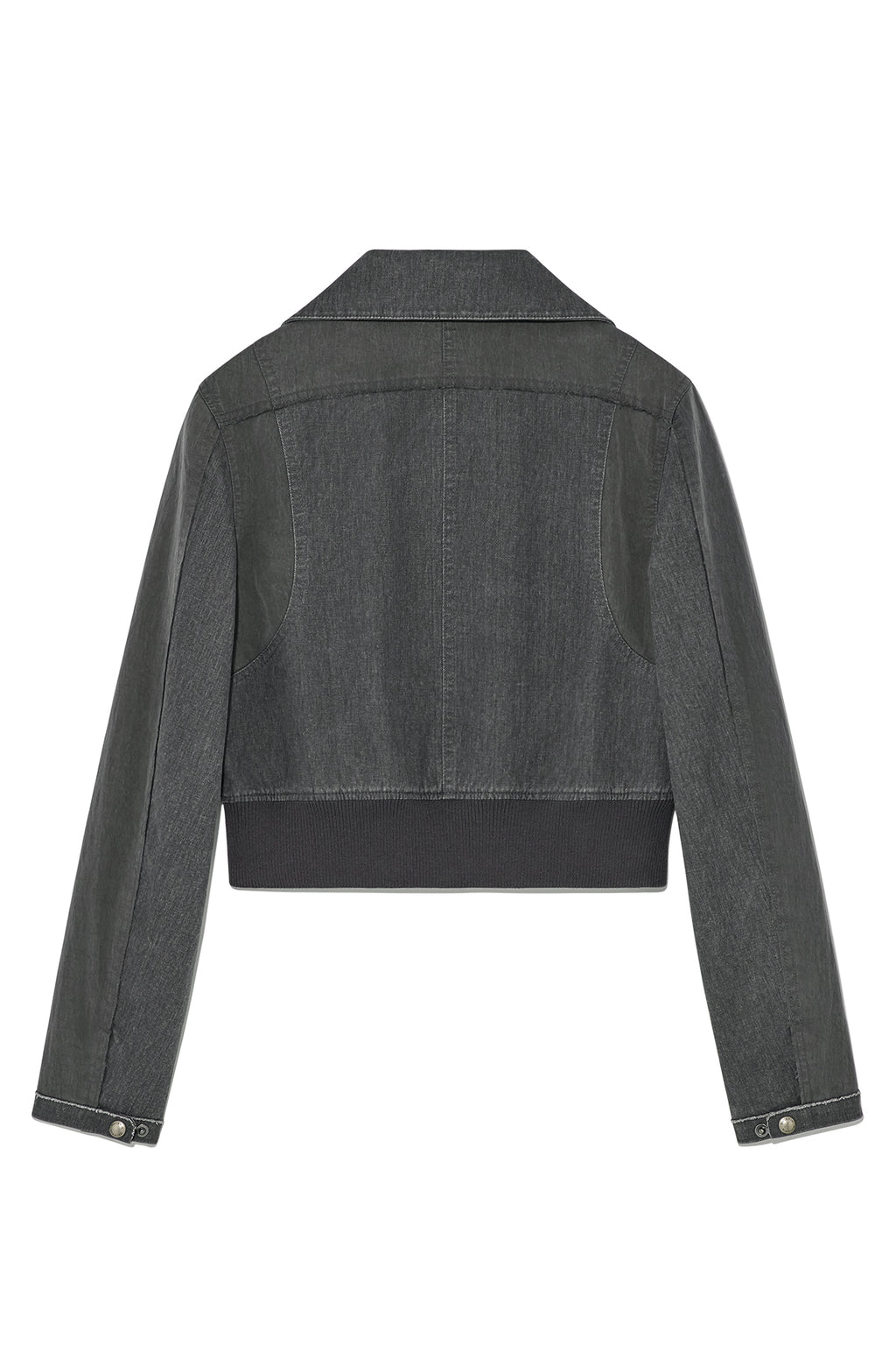 Matin Kim - Color Mixed Slim Bomber Jumper (Charcoal) product image 5 | TRAB K-Fashion Australia