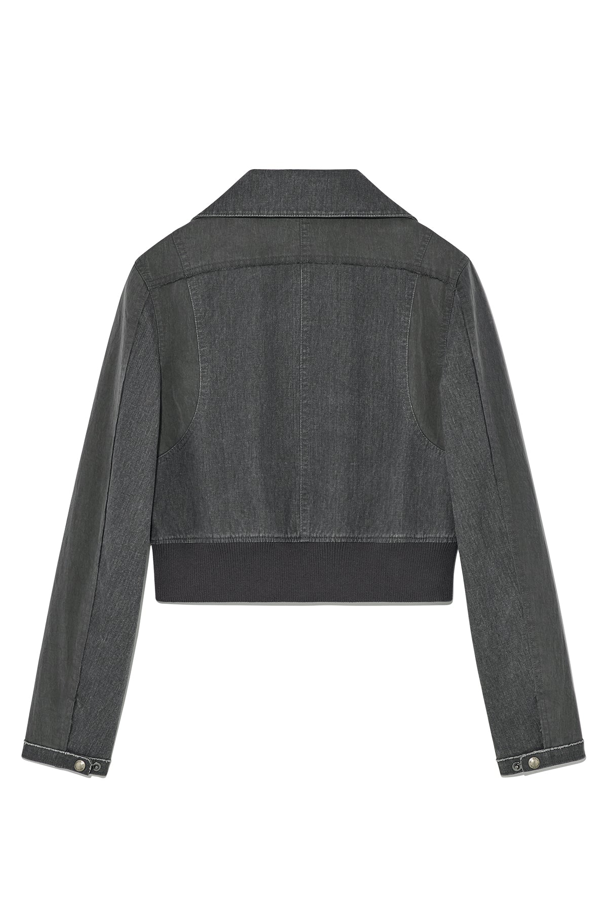Matin Kim - Color Mixed Slim Bomber Jumper (Charcoal) product image 5 | TRAB K-Fashion Australia