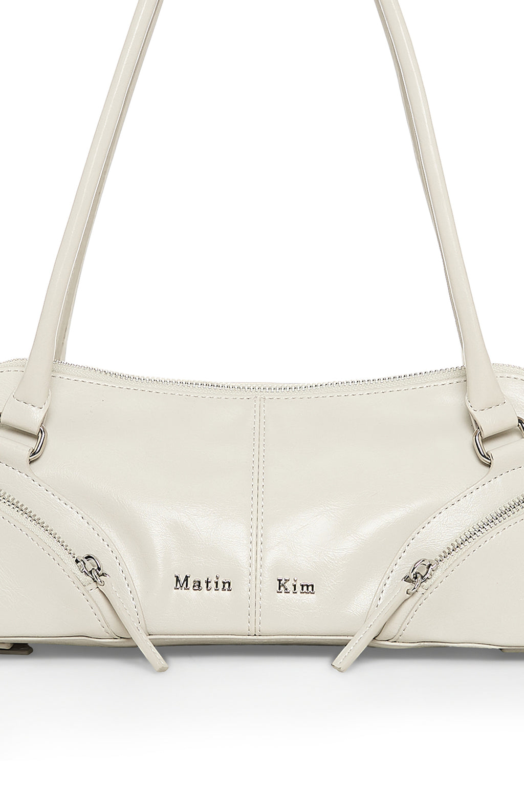 Matin Kim - Curve Zip Baguette Bag (Light Grey) product image 4 | TRAB K-Fashion Australia