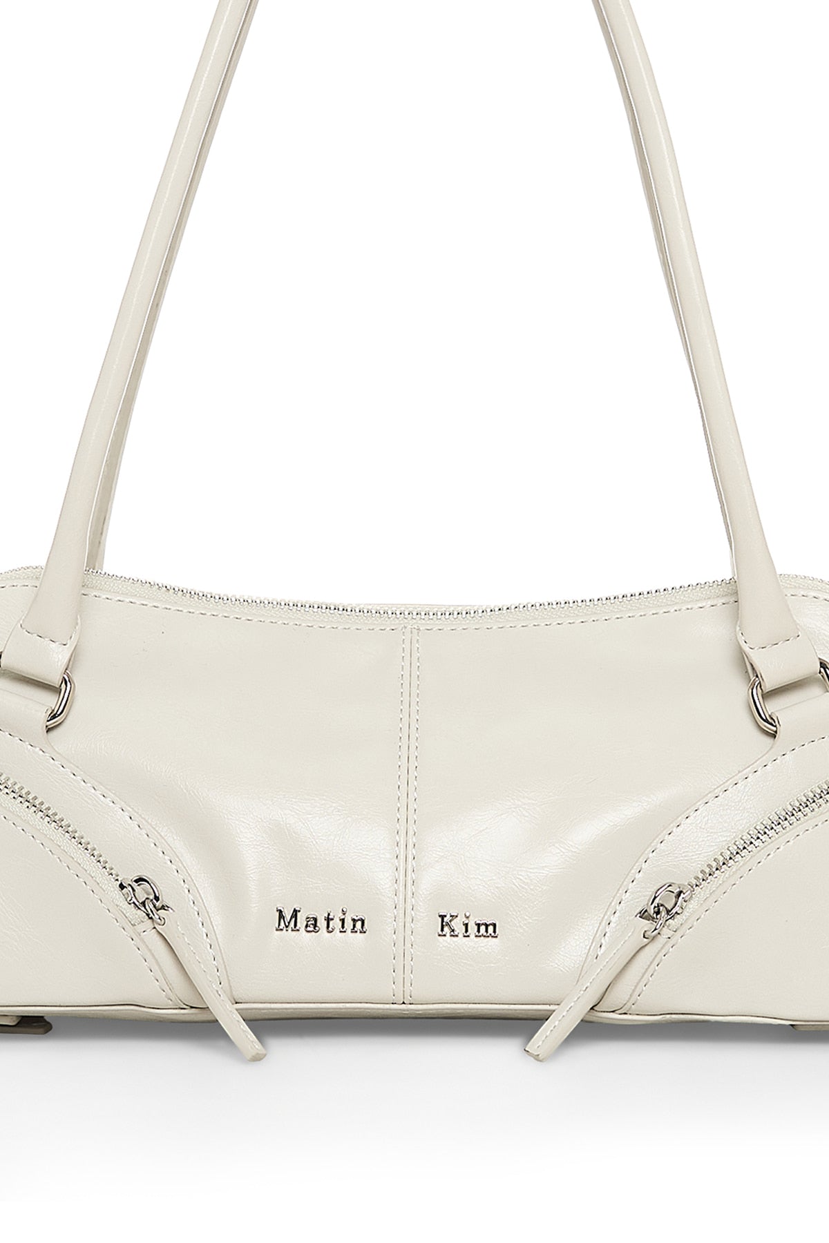 Matin Kim - Curve Zip Baguette Bag (Light Grey) product image 4 | TRAB K-Fashion Australia