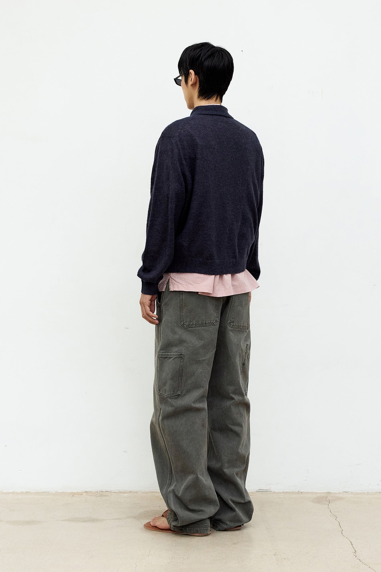 Coor - Hairy Alpaca Blend Collar Cardigan (Dark Navy) product image 4 | TRAB K-Fashion Australia