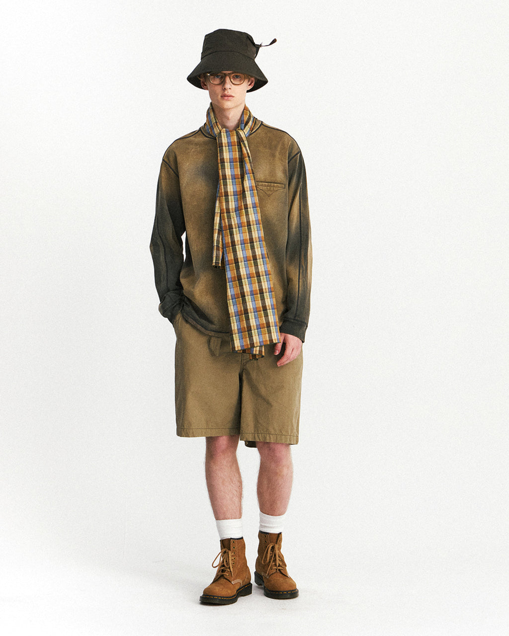 Eastlogue - Pattern Scarf (Multi Brown Check) product image 6 | TRAB K-Fashion Australia