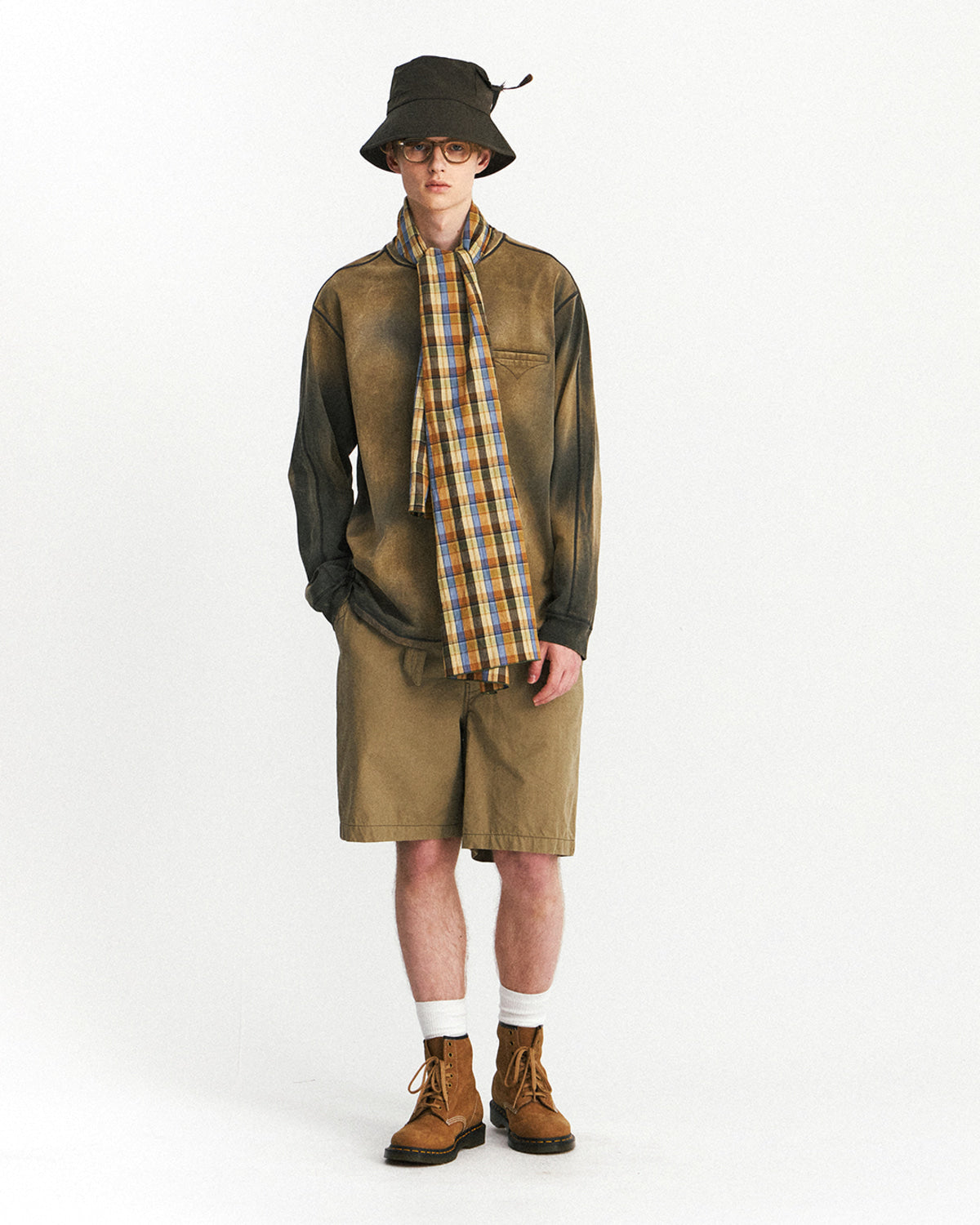 Eastlogue - Pattern Scarf (Multi Brown Check) product image 6 | TRAB K-Fashion Australia