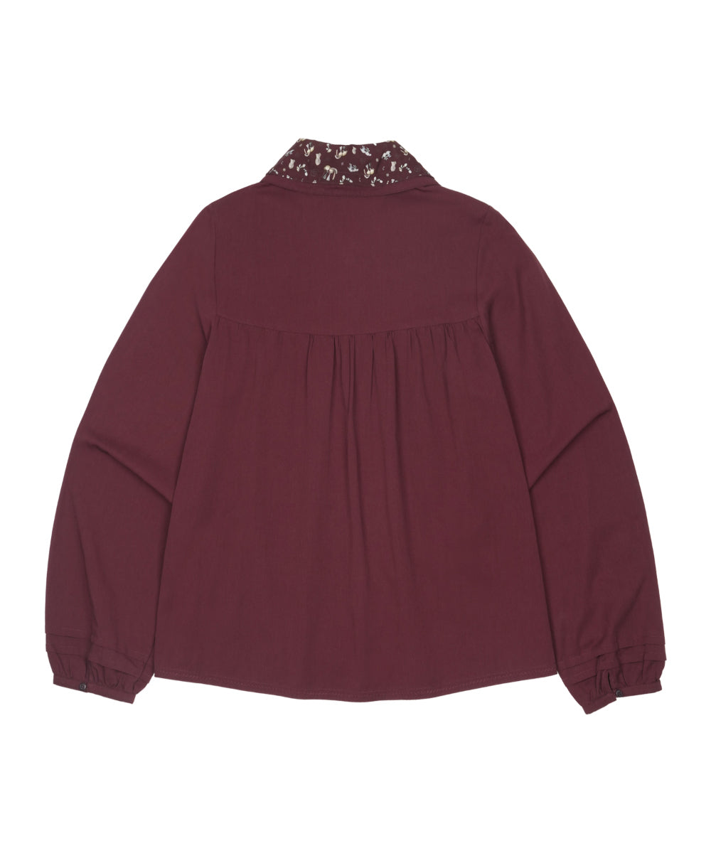 Coyseio - Graphic Round Collar Shirt (Wine) product image 14 | TRAB K-Fashion Australia