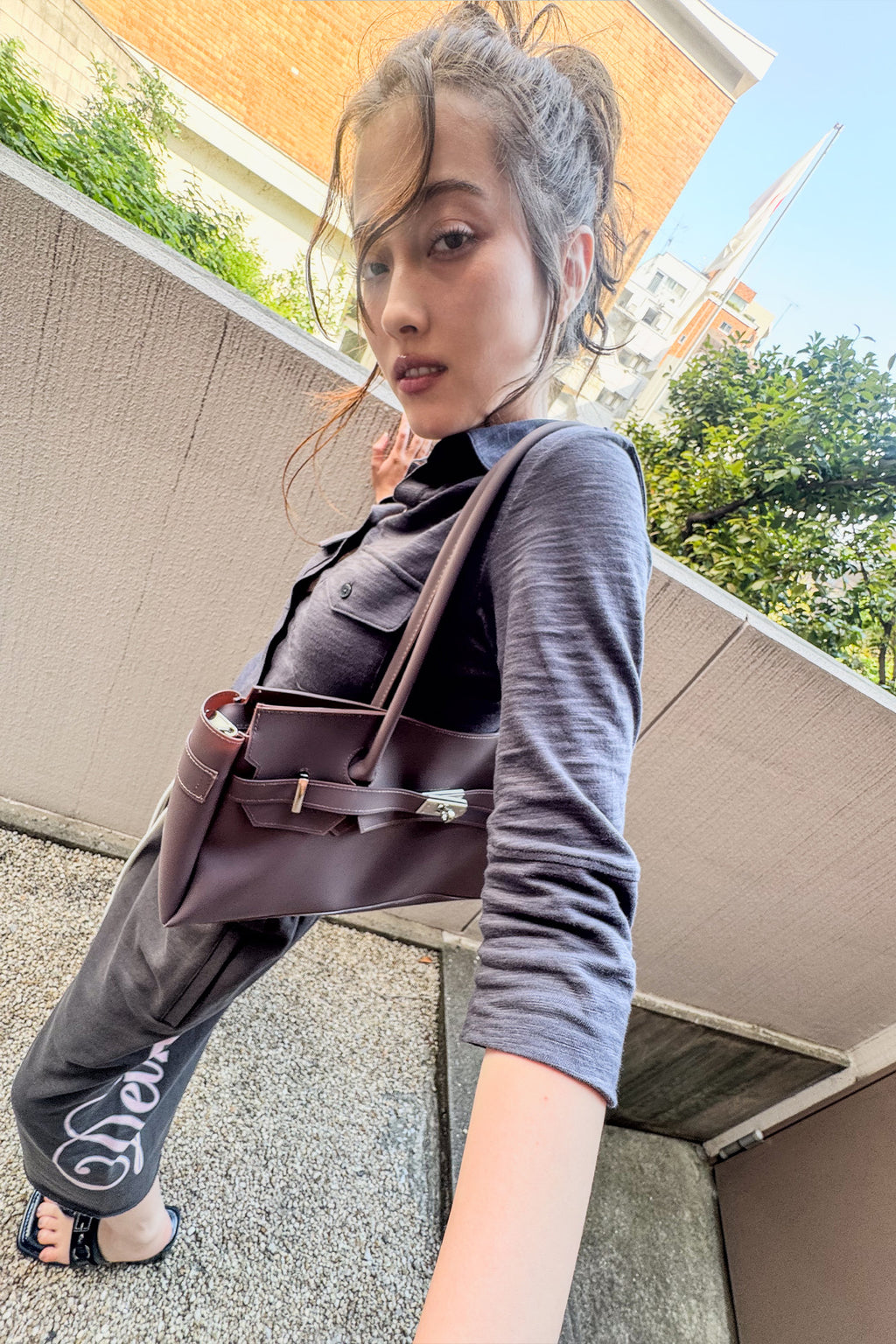 Deinet - [free Card Wallet] Jelly Two-Way Bag (Brown) product image 2 | TRAB K-Fashion Australia