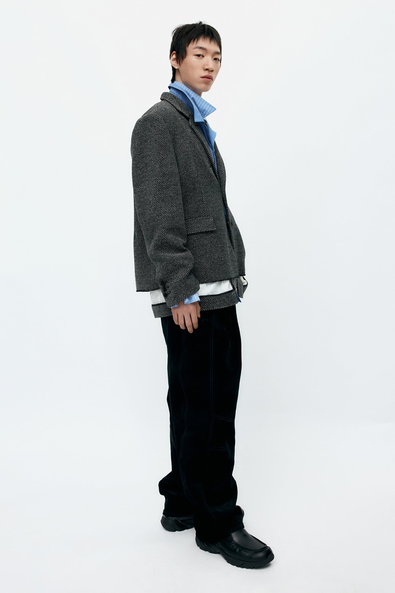Andersson Bell - Unisex Inside-Out Wool Jacket (Grey) product image 3 | TRAB K-Fashion Australia