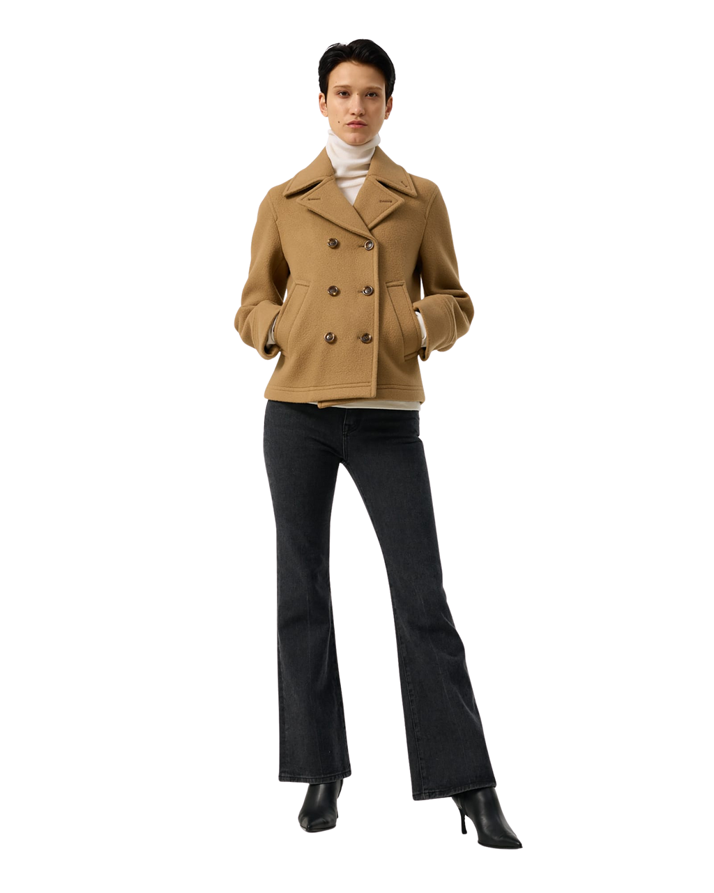 Kimhe Kim - Classic Pea Coat (Beige) product image 1 | TRAB K-Fashion Australia