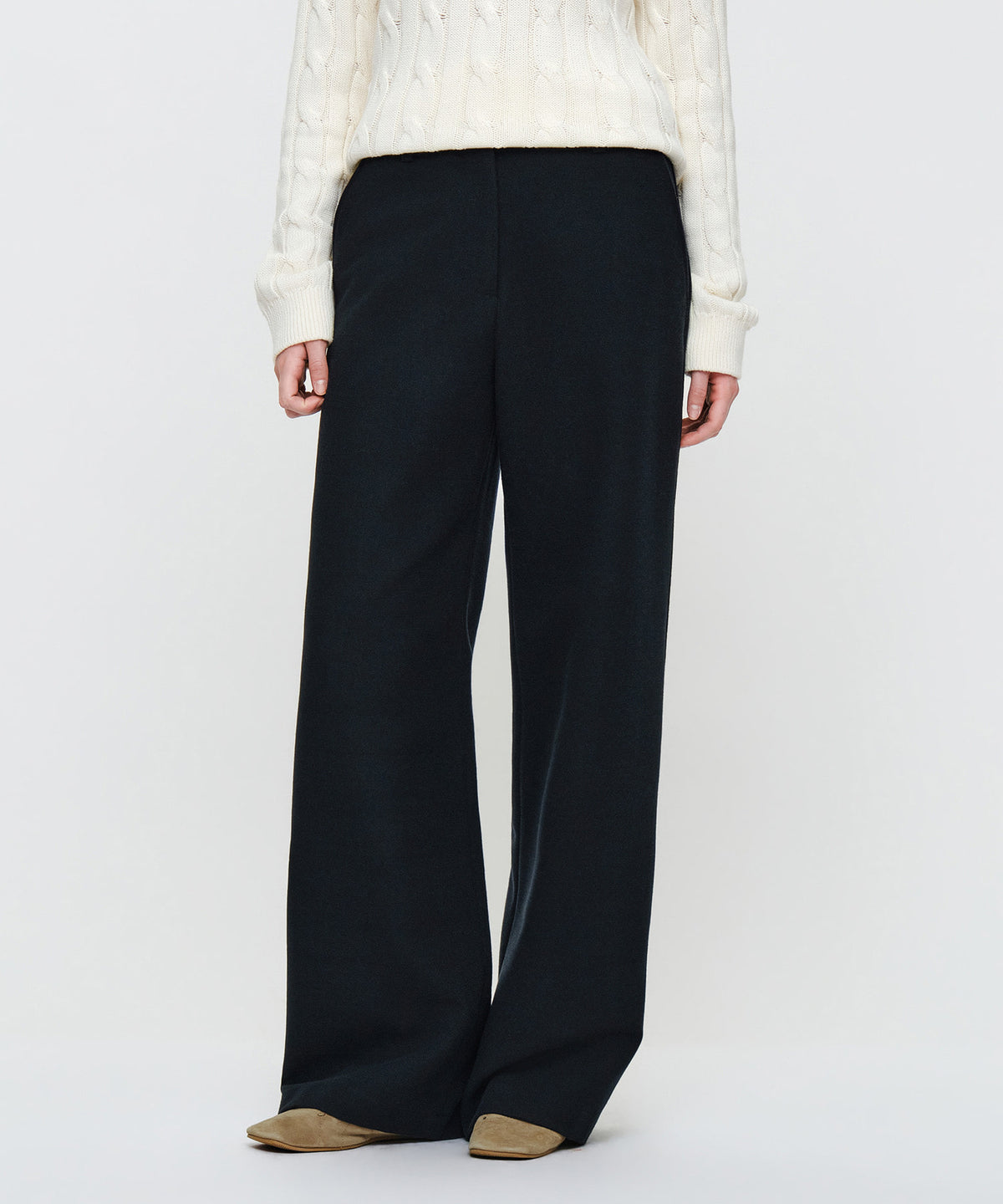 Marithe & Francois Girbaud - Wool-like Slacks (Charcoal) product image 1 | TRAB K-Fashion Australia