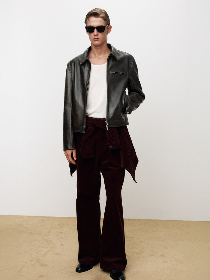 Tonywack - Italian Corduroy Loose Flared Pants (Burgundy) product image 8 | TRAB K-Fashion Australia