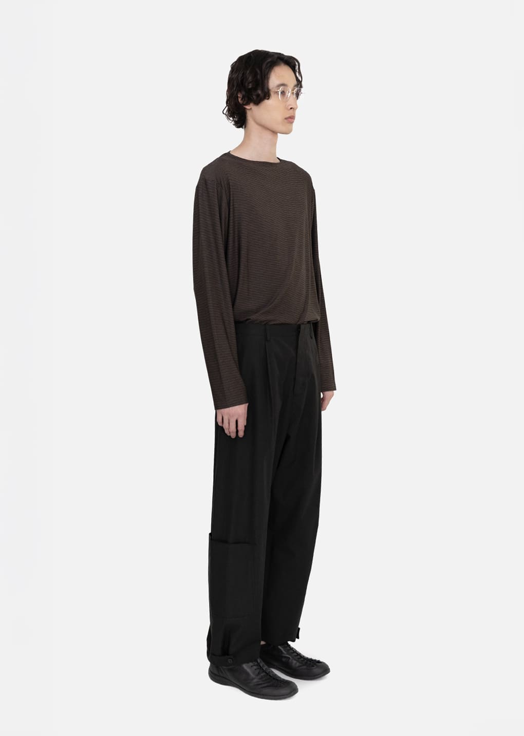 Amomento - Stripe Boat Neck Long Sleeve (Dark Brown) product image 3 | TRAB K-Fashion Australia