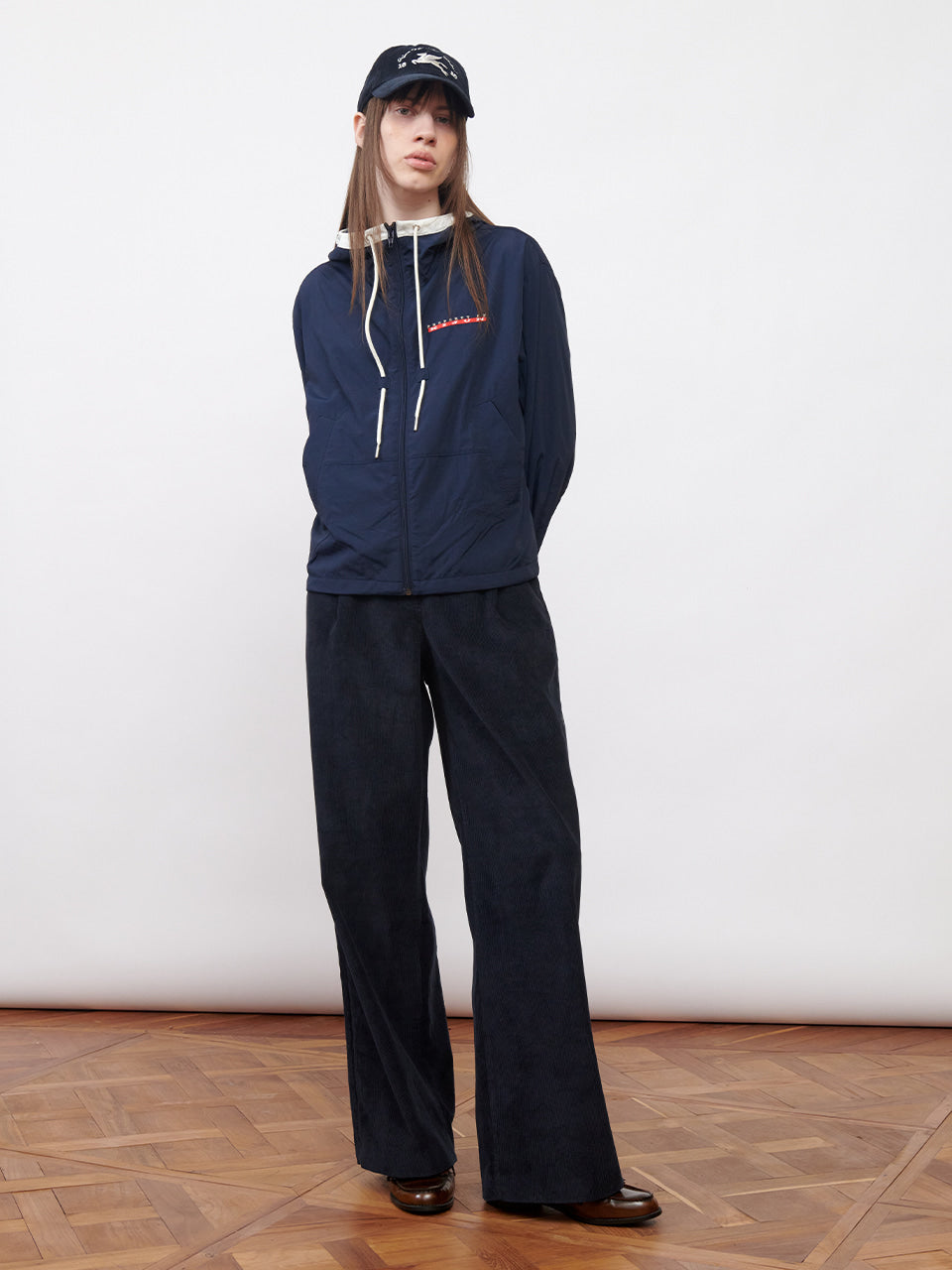 Kijun - Corduroy Wide Tuck Pants (Navy) product image 5 | TRAB K-Fashion Australia