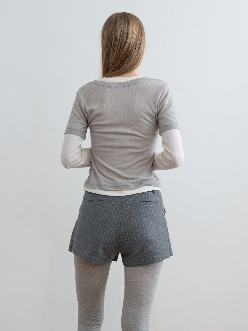 Kijun - Layered Jersey Top (Grey) product image 2 | TRAB K-Fashion Australia