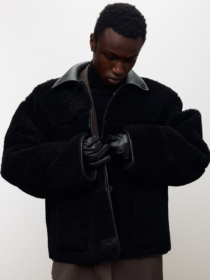 Tonywack - Lamb Leather Reversible Shearling Jacket (Black) product image 11 | TRAB K-Fashion Australia