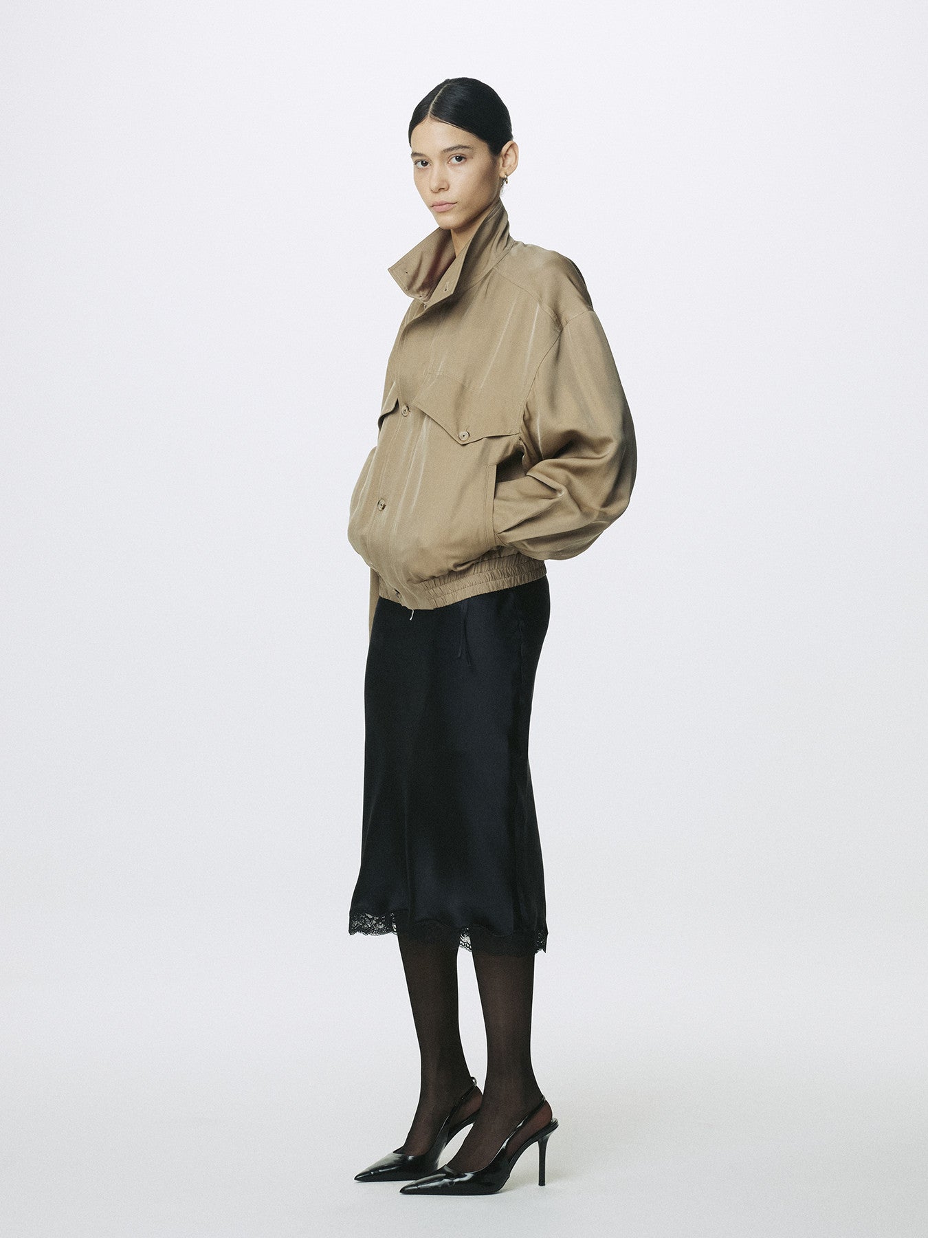 Tonywack - Silk Midi Skirt (Black) product image 2 | TRAB K-Fashion Australia
