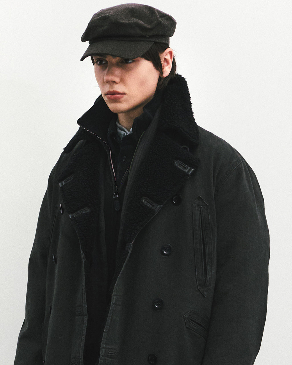 Eastlogue - Barnstormer Shearling Coat (Vintage Charcoal) product image 3 | TRAB K-Fashion Australia