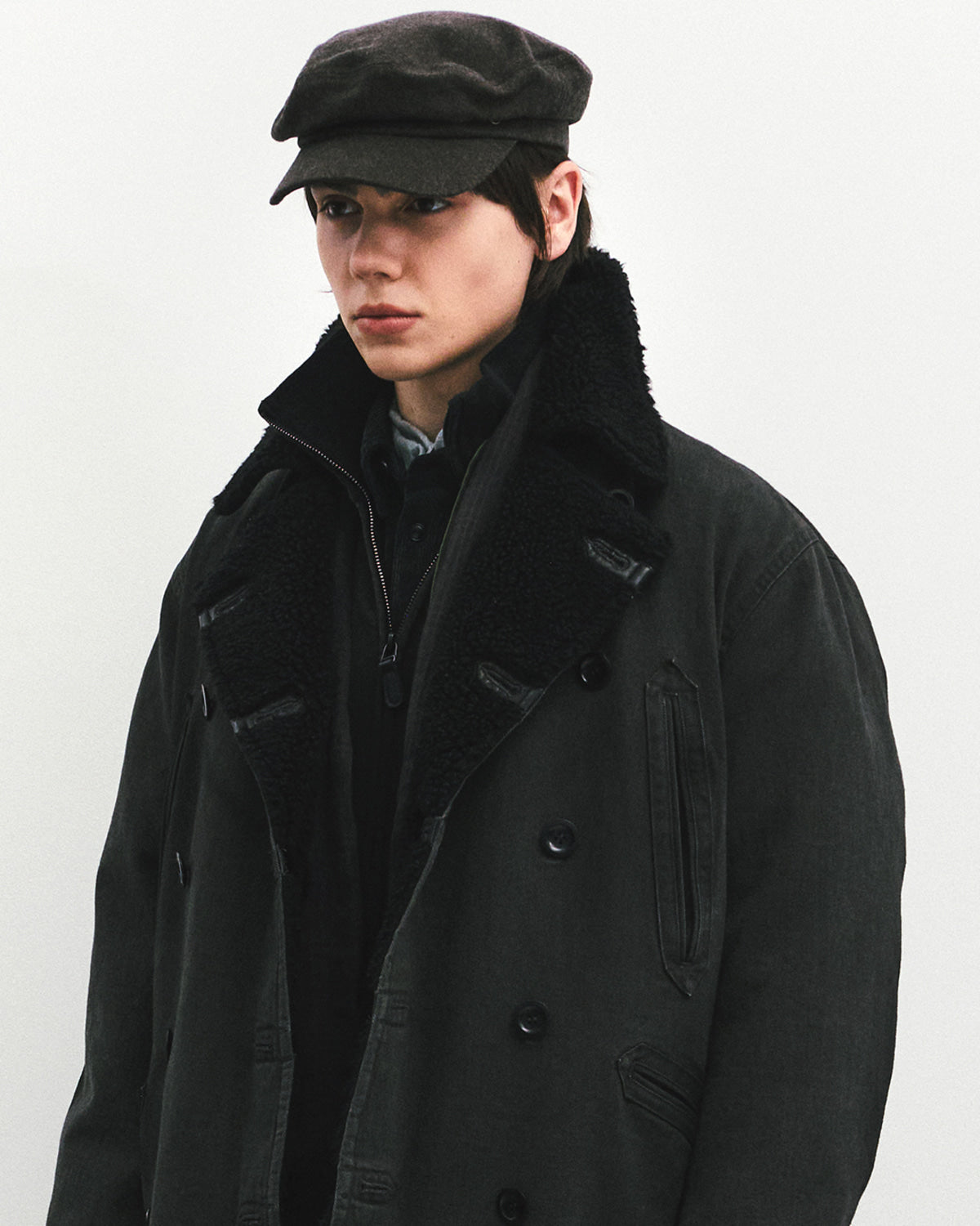 Eastlogue - Barnstormer Shearling Coat (Vintage Charcoal) product image 3 | TRAB K-Fashion Australia