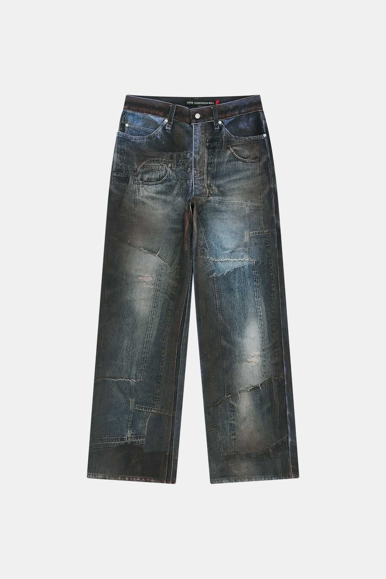 Andersson Bell - Unisex Illusion Patchwork Trompe L'oeil Jeans (blue) (Blue) product image 12 | TRAB K-Fashion Australia