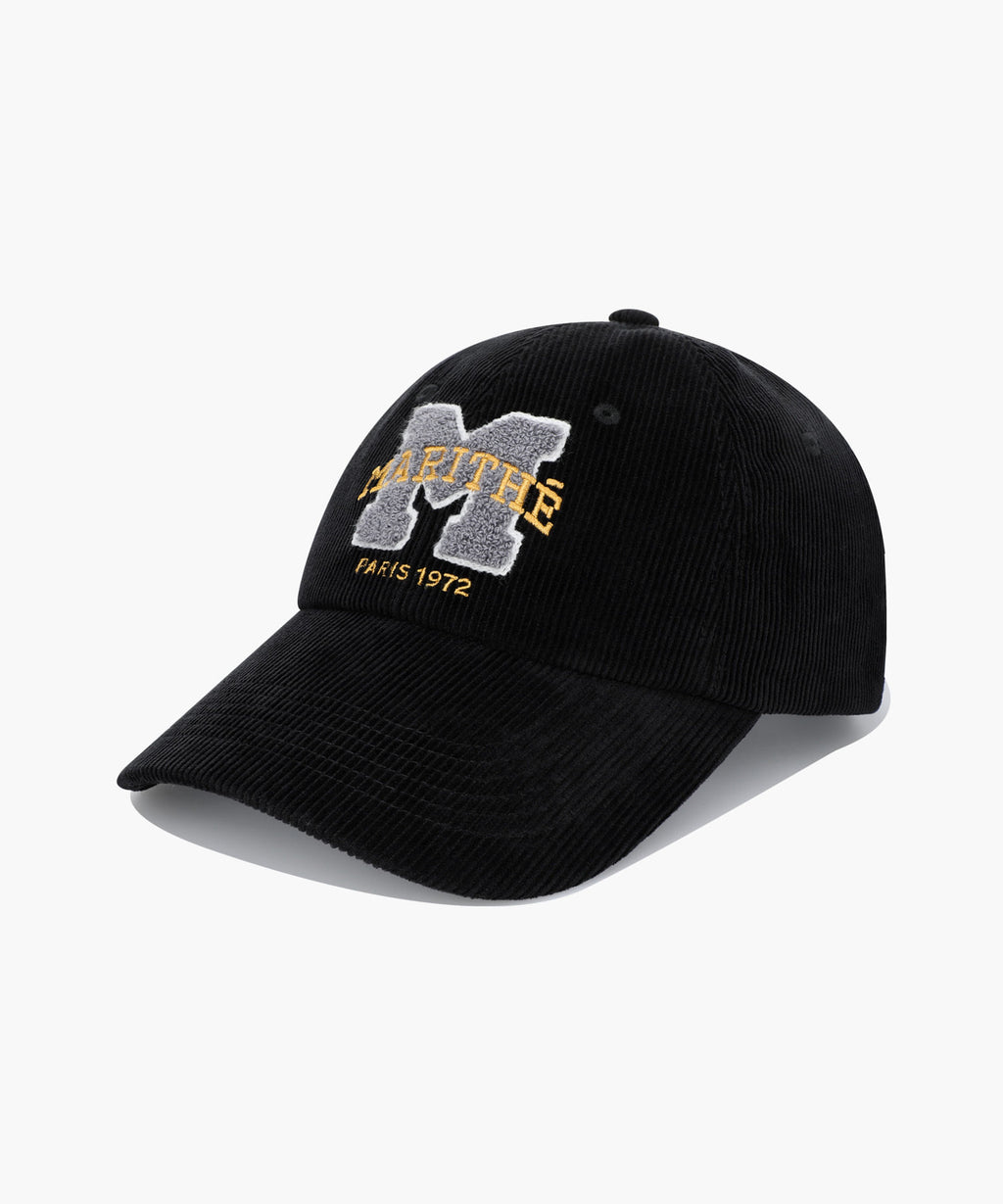 Marithe & Francois Girbaud - Logo Corduroy Covered Cap (Black) product image 1 | TRAB K-Fashion Australia