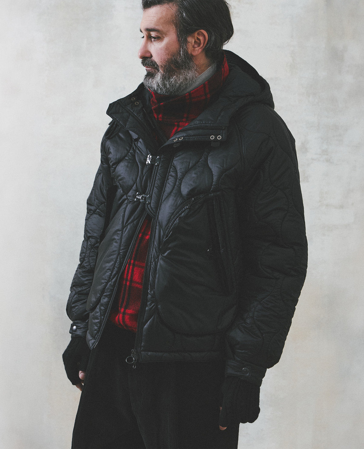 Eastlogue - Deck Hoodie Parka (Quilted Black) product image 2 | TRAB K-Fashion Australia