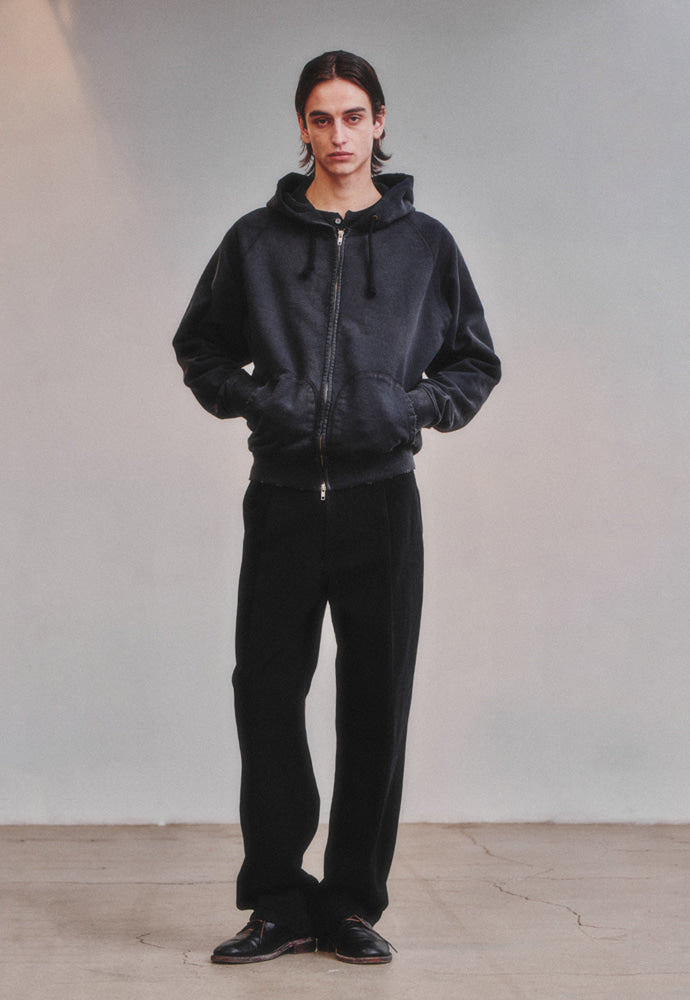 Art if acts - Garment Dyed Sweat Hooded Zip-Up (Black) product image 2 | TRAB K-Fashion Australia