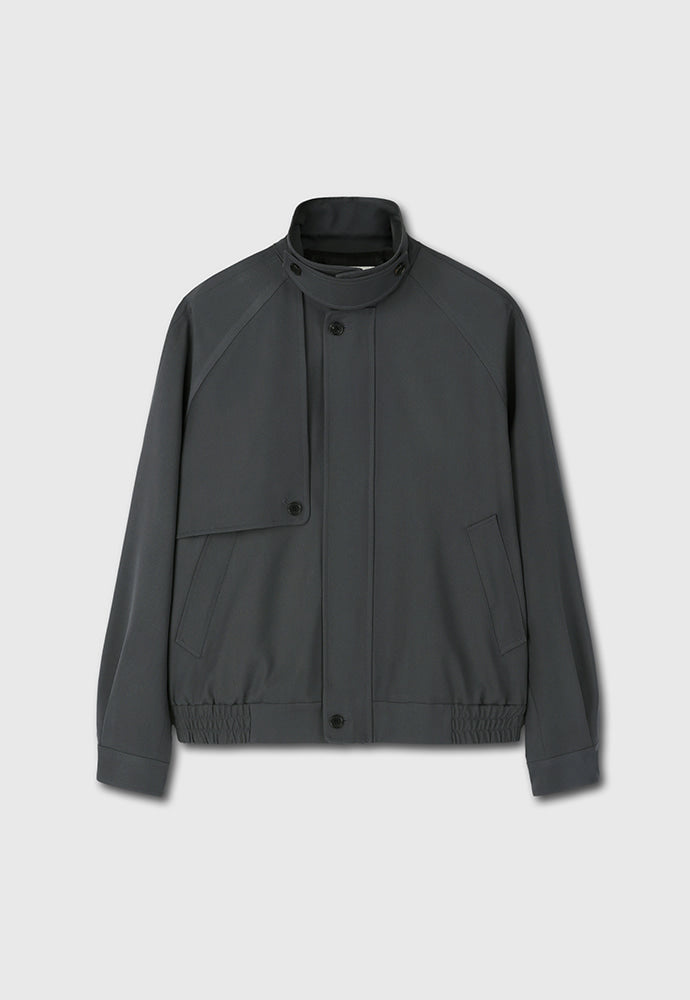 Tonywack - Hard Twist Wool Twill Gun Flap Blouson Jacket (Slate Grey) product image 8 | TRAB K-Fashion Australia