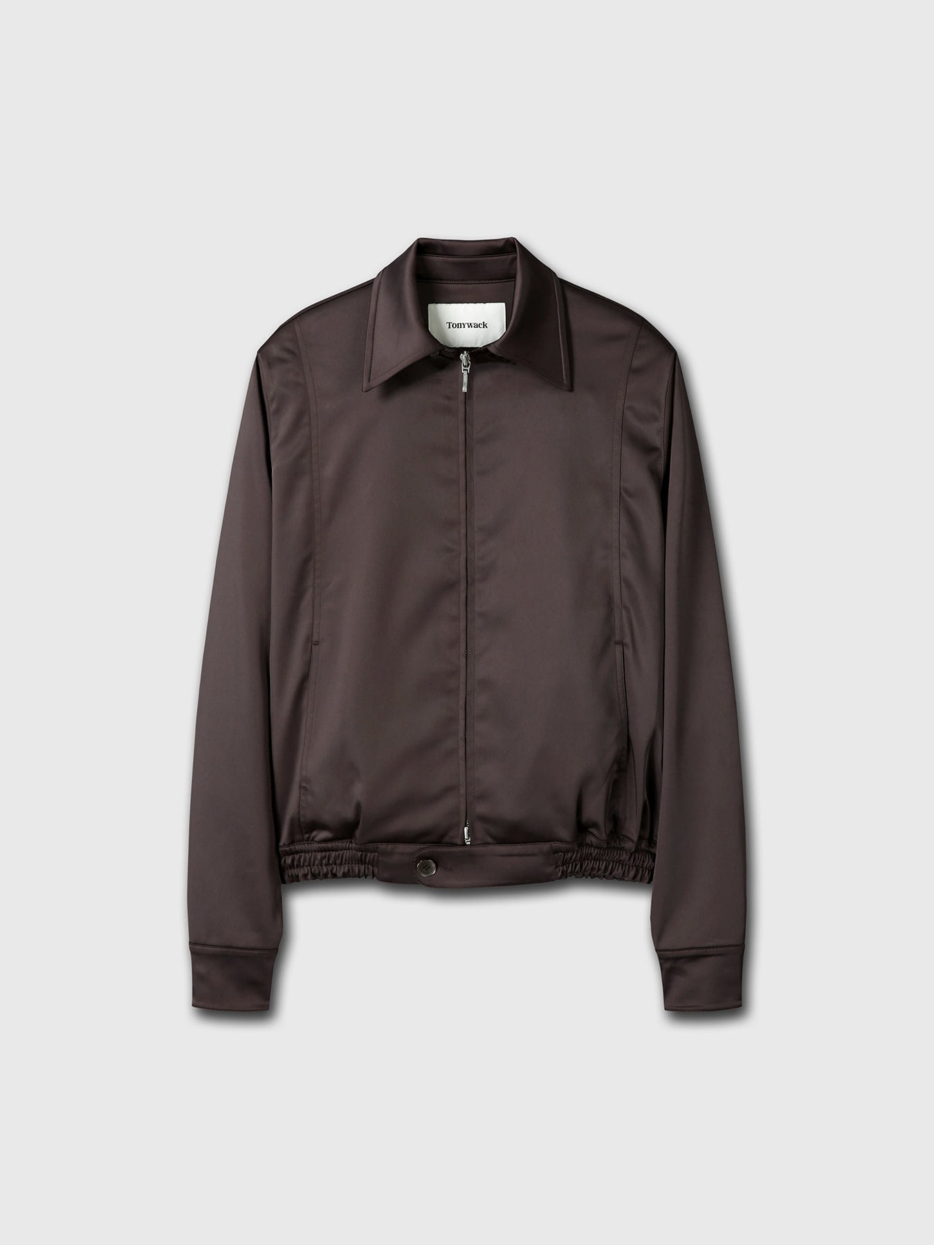 Tonywack - Silky Zippered Blouson Jacket (Brown) product image 9 | TRAB K-Fashion Australia