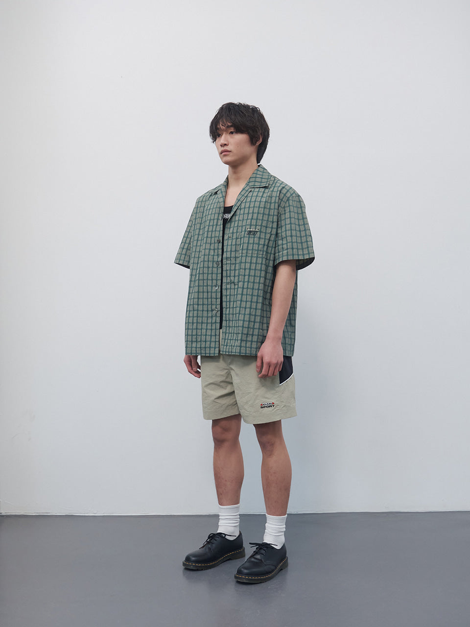 Kijun - Check Half Sleeve Shirt (Green) product image 4 | TRAB K-Fashion Australia