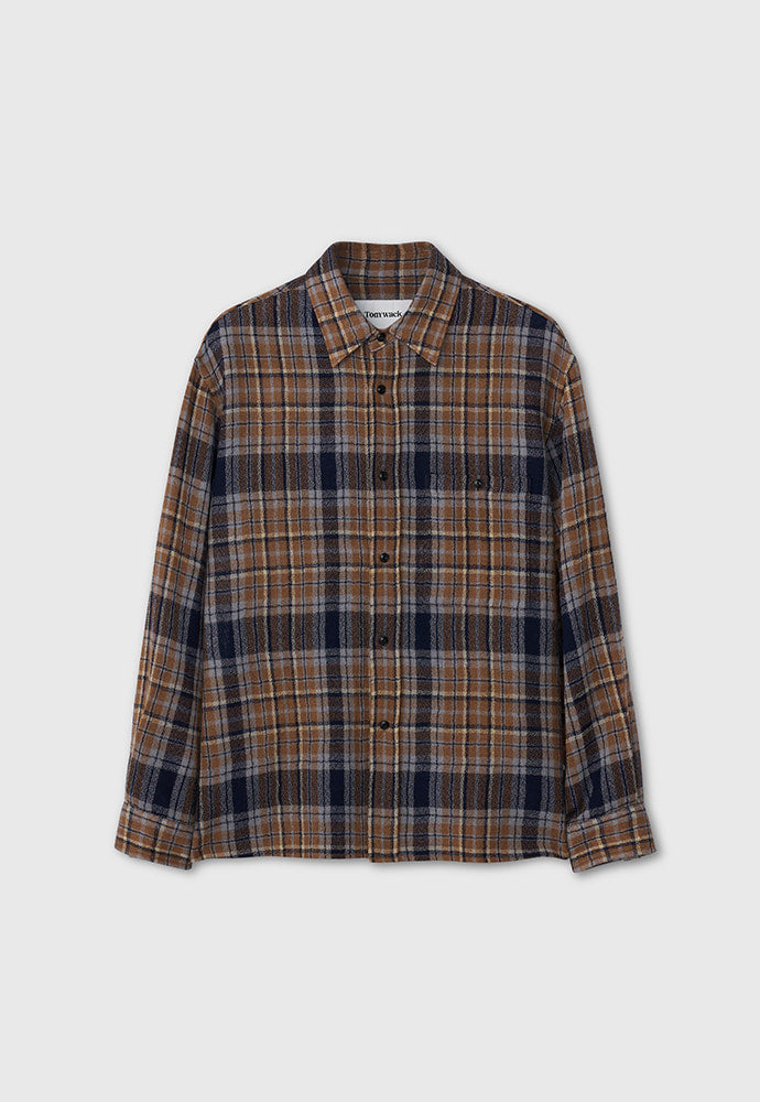 Tonywack - Light Wool Single Pocket Check Shirt (Camel) product image 6 | TRAB K-Fashion Australia