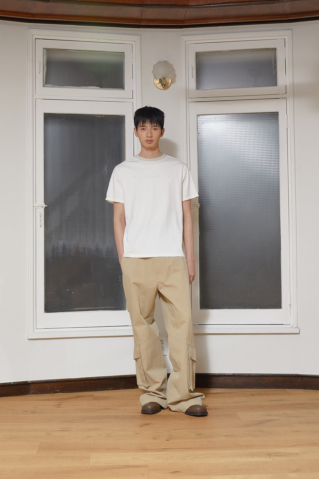 Matin Kim - Color Line Point Logo Top (White) product image 8 | TRAB K-Fashion Australia