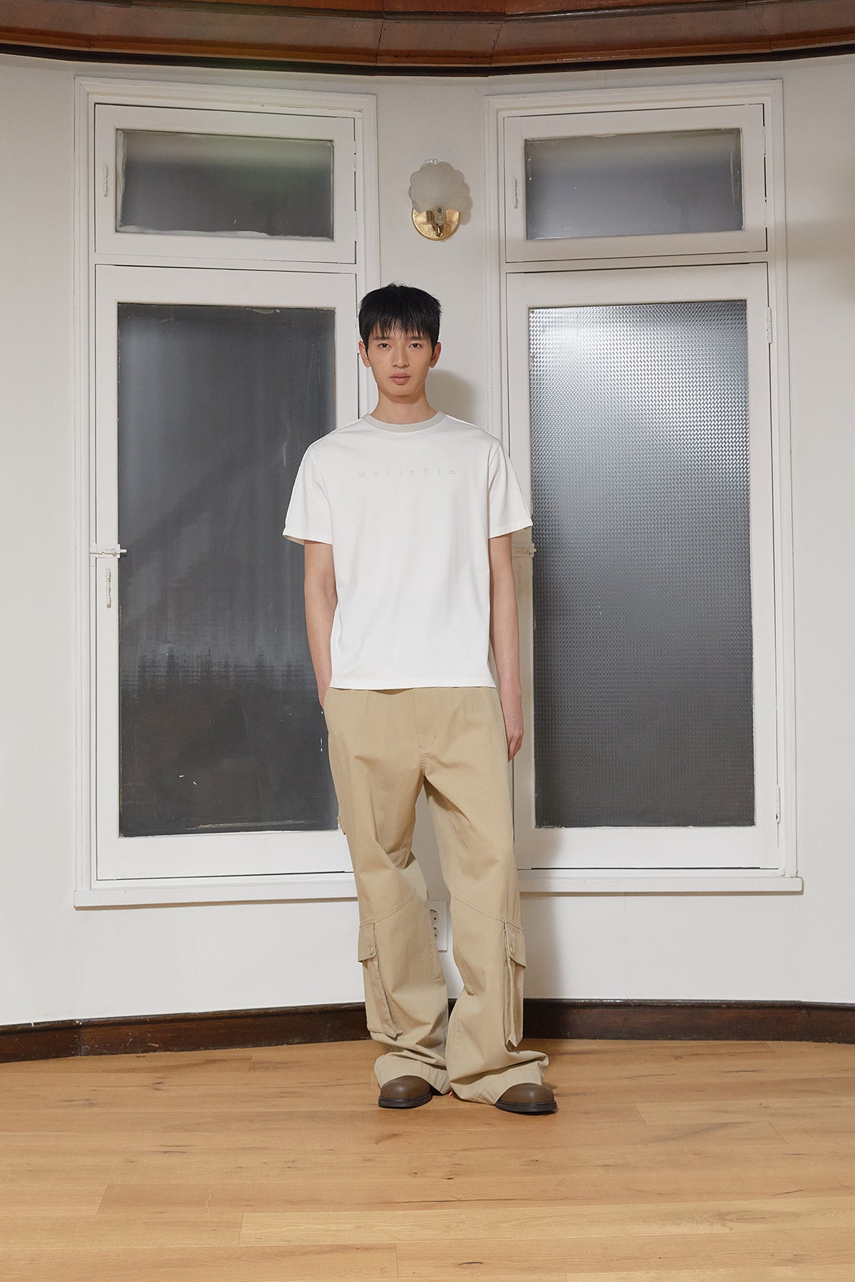Matin Kim - Color Line Point Logo Top (White) product image 8 | TRAB K-Fashion Australia