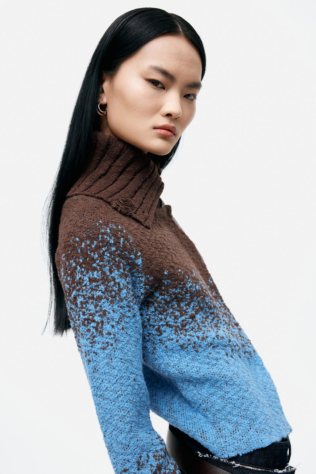 Andersson Bell - Flow Jaquard Short Cardigan (Blue/Brown) product image 6 | TRAB K-Fashion Australia