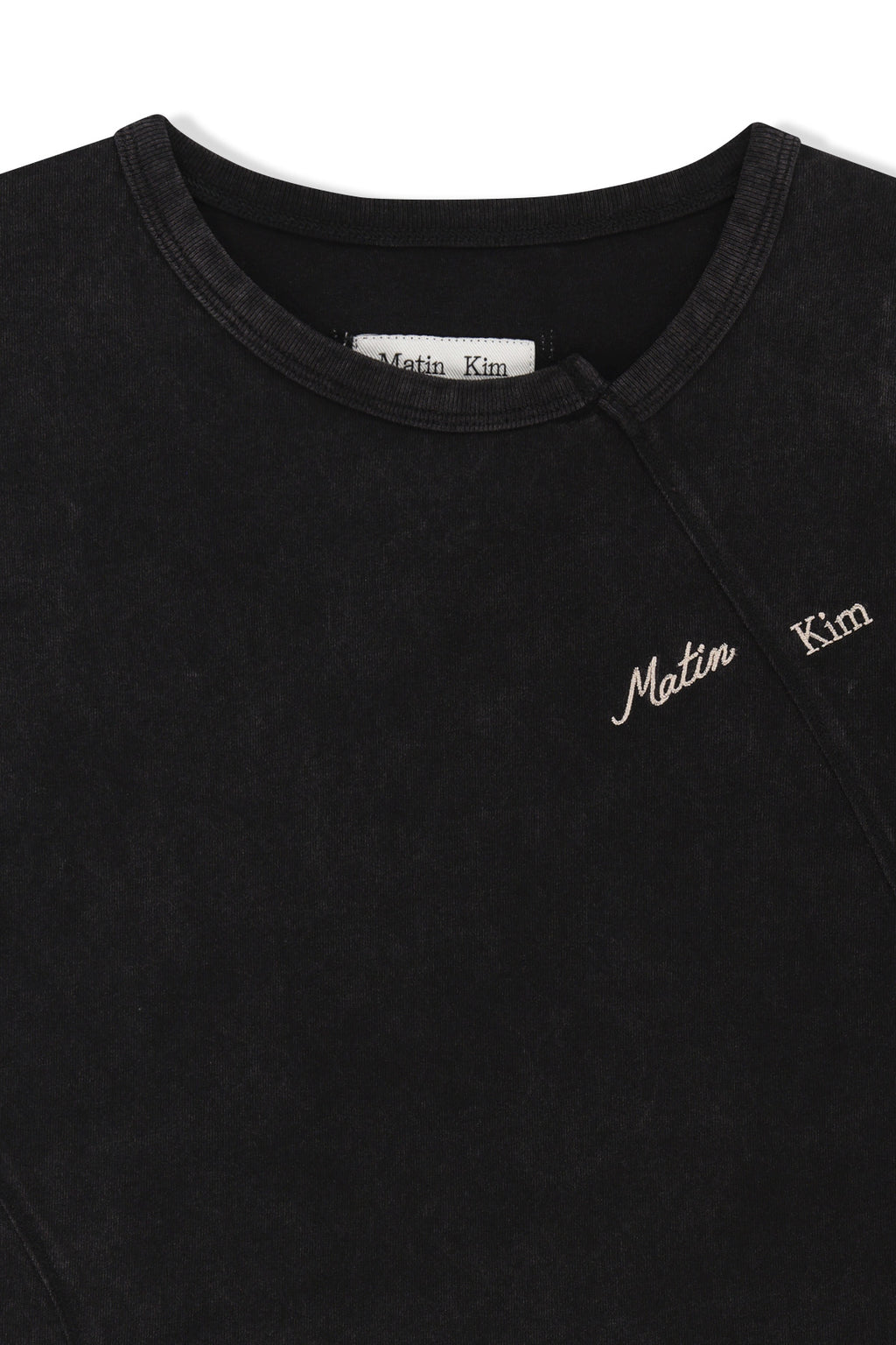 Matin Kim - Curved Cut Slim Top (Black) product image 3 | TRAB K-Fashion Australia
