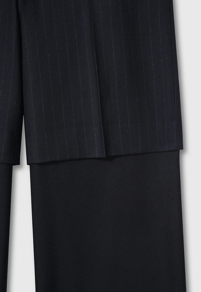 Tonywack - Virgin Wool Layered Trousers (Navy Pinstripe) product image 14 | TRAB K-Fashion Australia