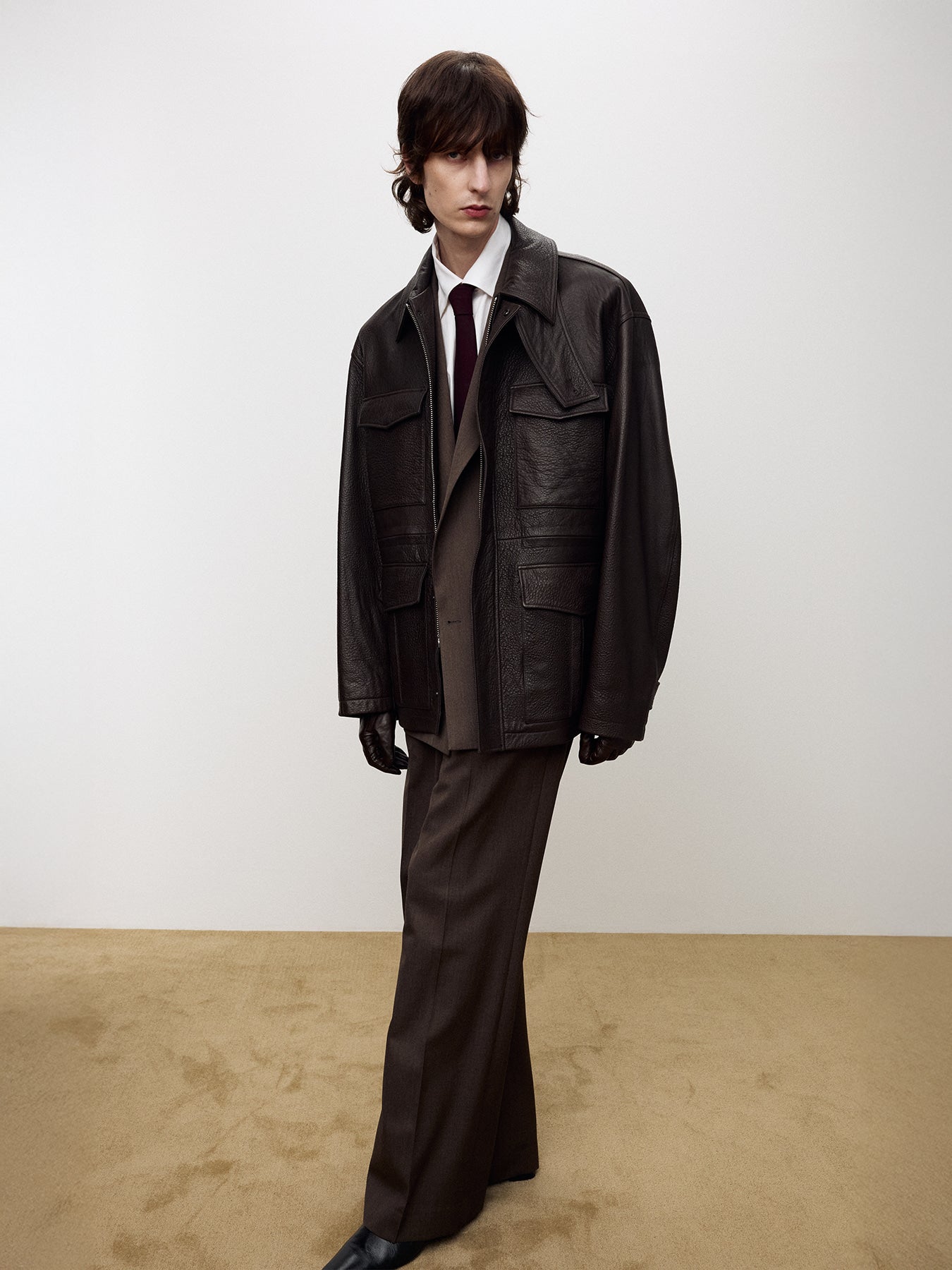 Tonywack - Lamb Leather Cargo Jacket (Dark Brown) product image 5 | TRAB K-Fashion Australia